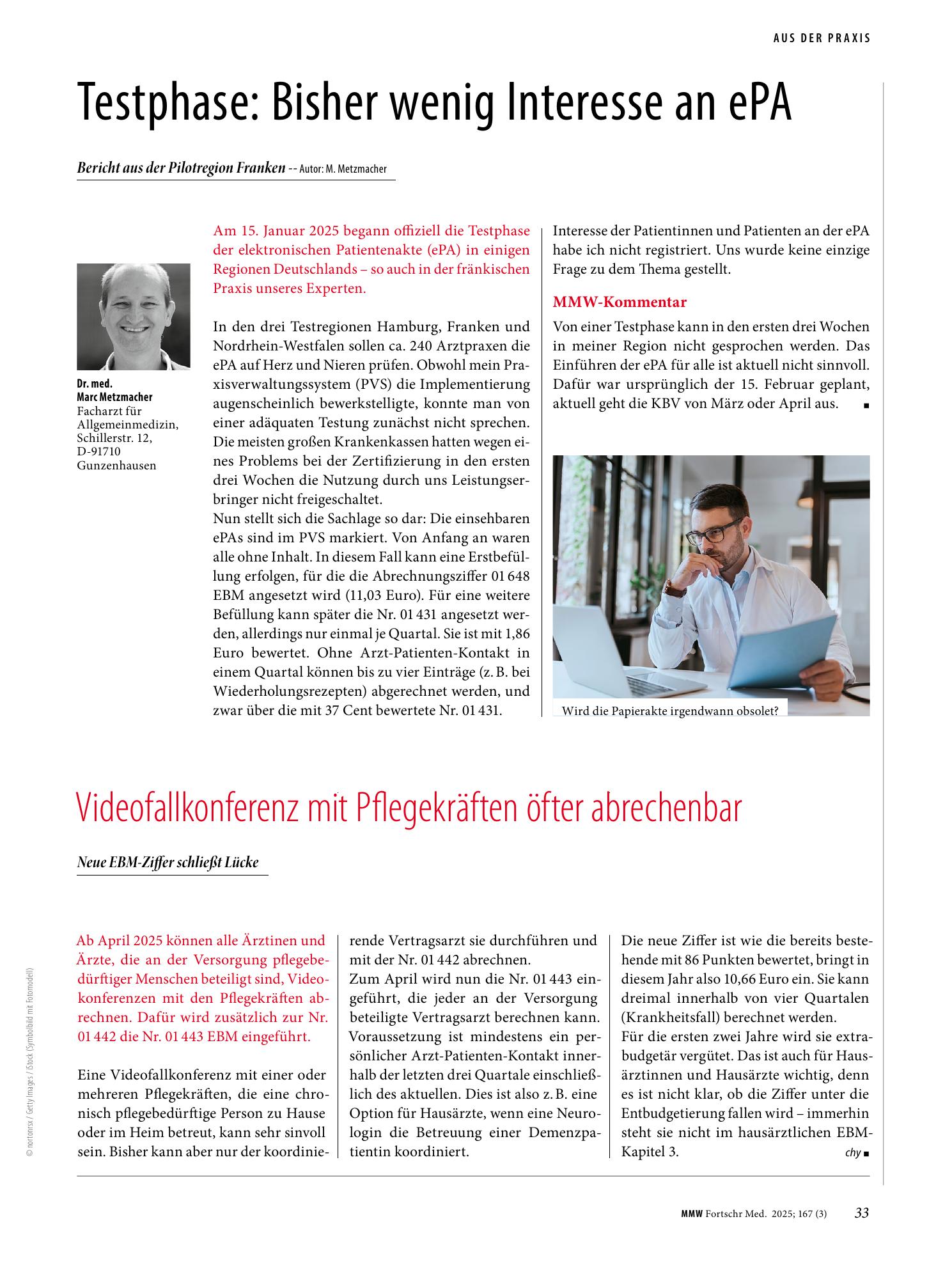 Vorschauseite 1: Testphase: Bisher wenig Interesse an ePA