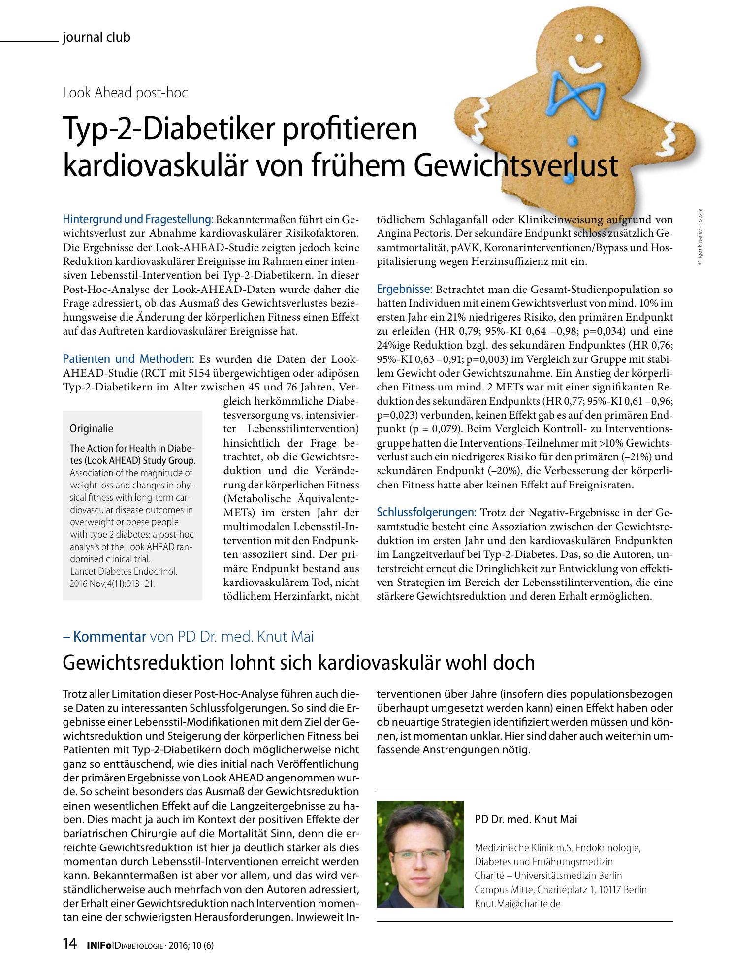 Vorschauseite 1: Typ-2-Diabetiker profitieren kardiovaskulär von frühem Gewichtsverlust