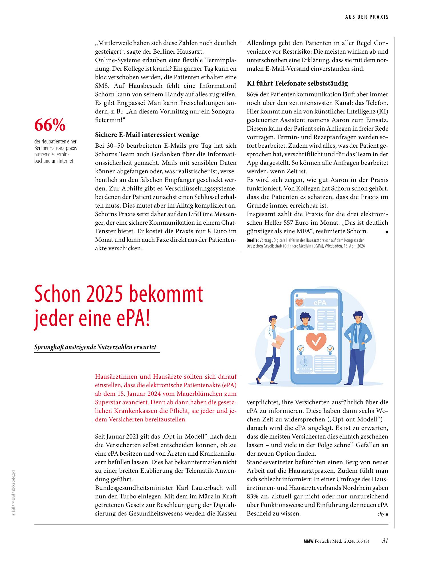 Vorschauseite 1: Schon 2025 bekommt jeder eine ePA!