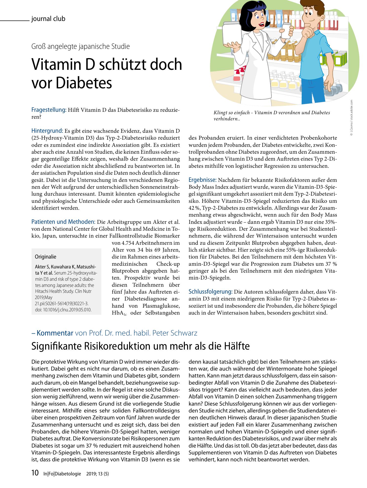 Vorschauseite 1: Vitamin D schützt doch vor Diabetes