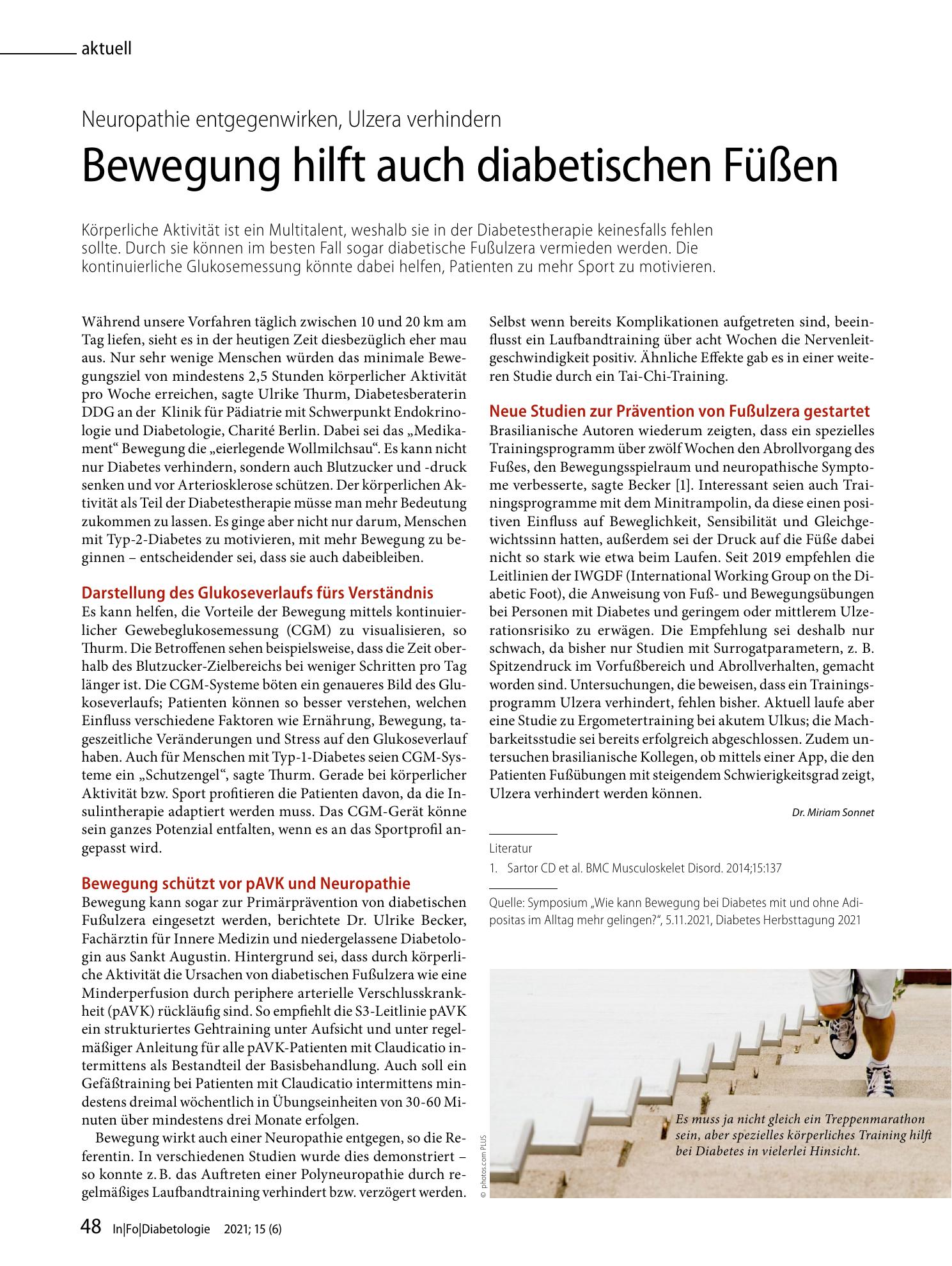 Vorschauseite 1: Bewegung hilft auch diabetischen Füßen