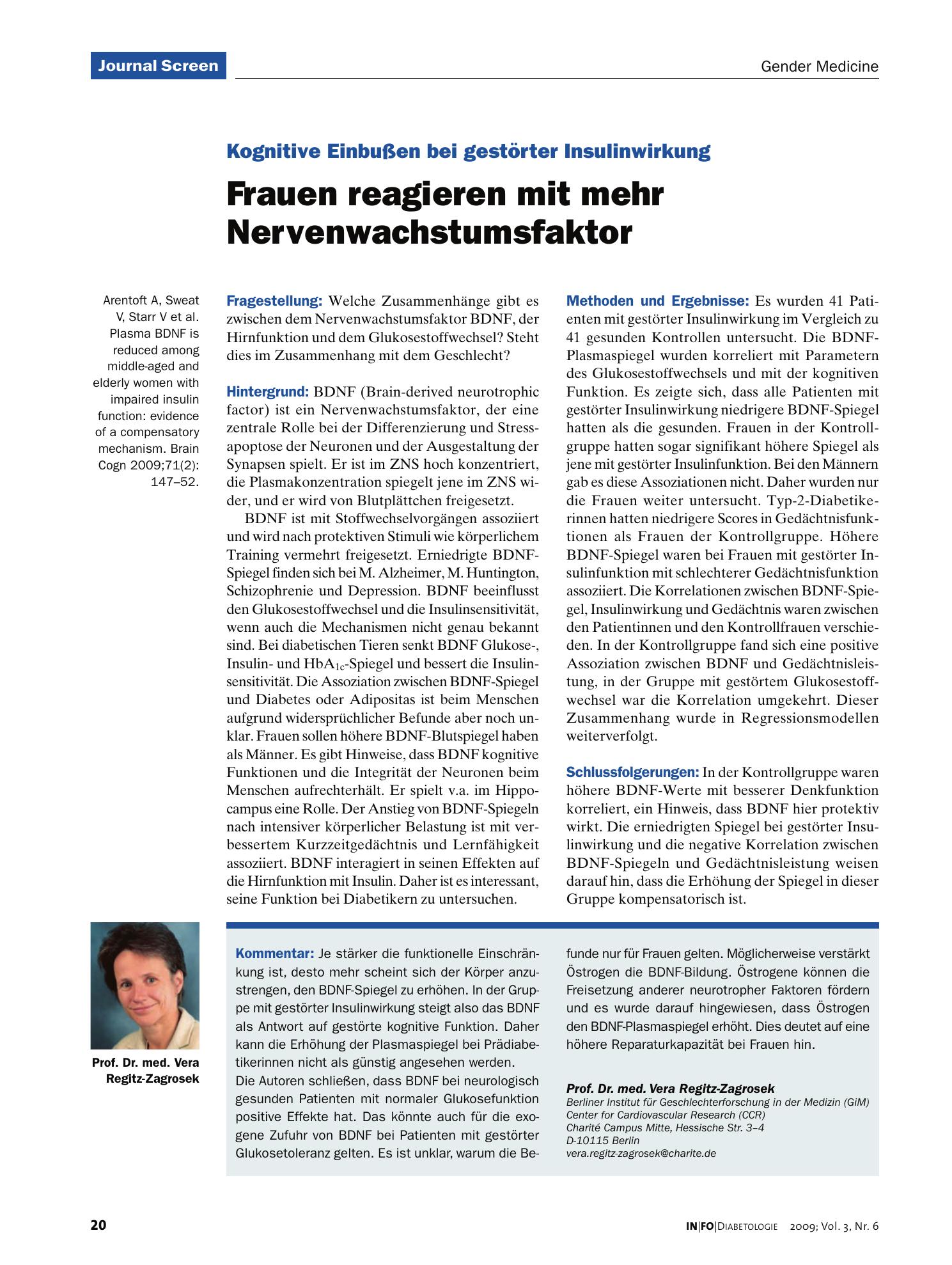 Vorschauseite 1: Frauen reagieren mit mehr Nervenwachstumsfaktor