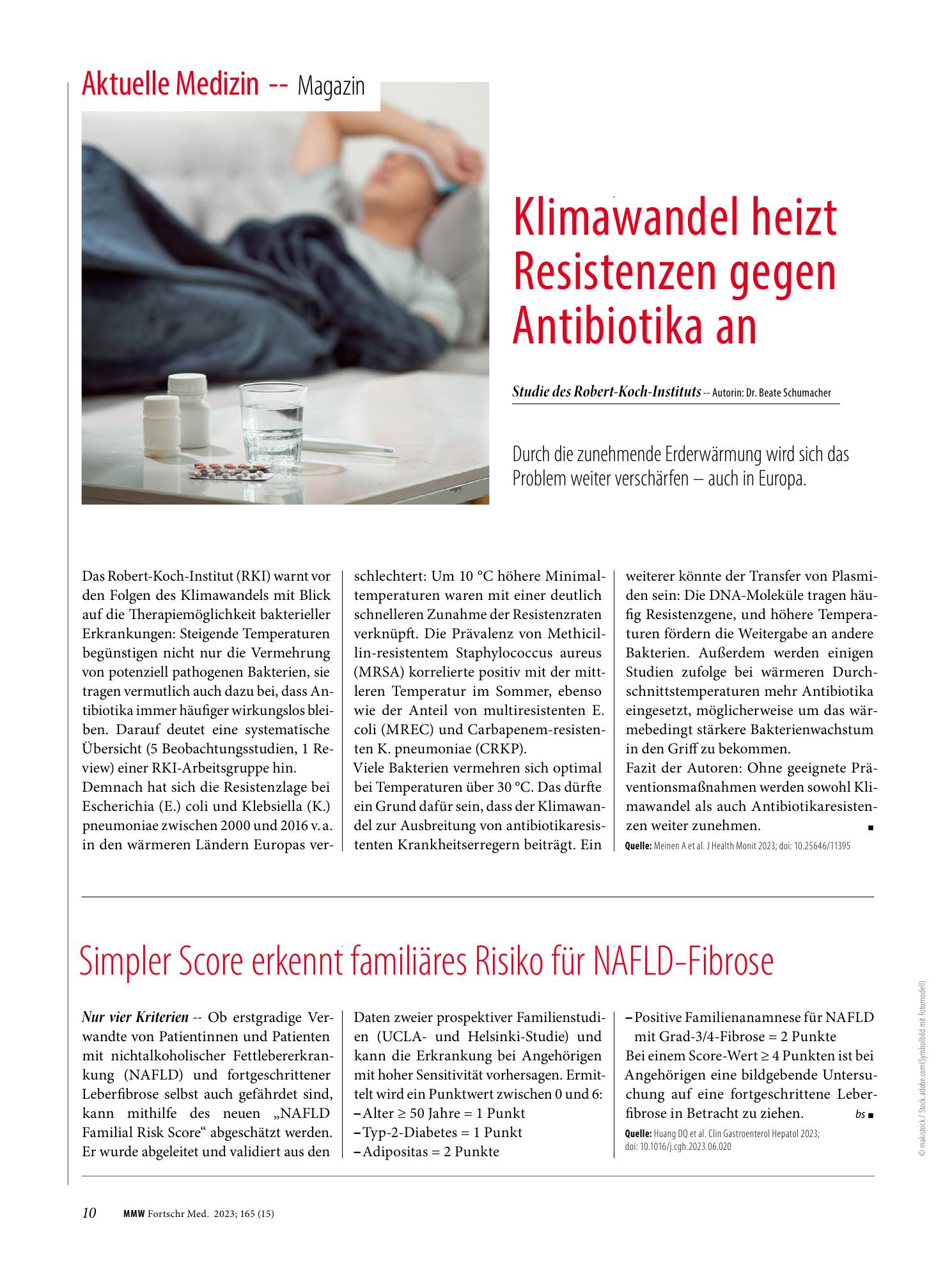 Vorschauseite 1: Klimawandel heizt Resistenzen gegen Antibiotika an