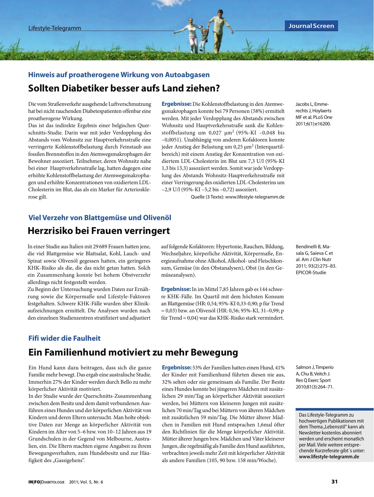 Vorschauseite 1: Sollten Diabetiker besser aufs Land ziehen?