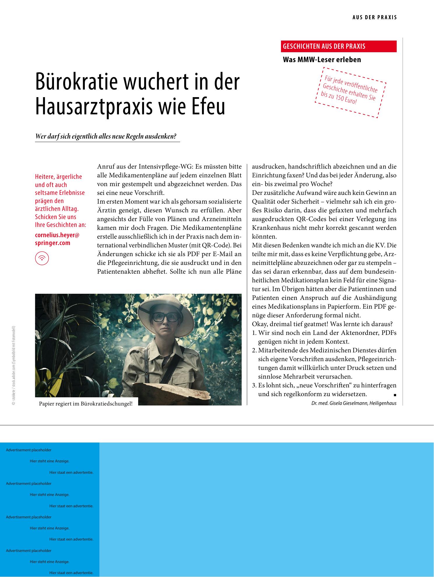 Vorschauseite 1: Bürokratie wuchert in der Hausarztpraxis wie Efeu