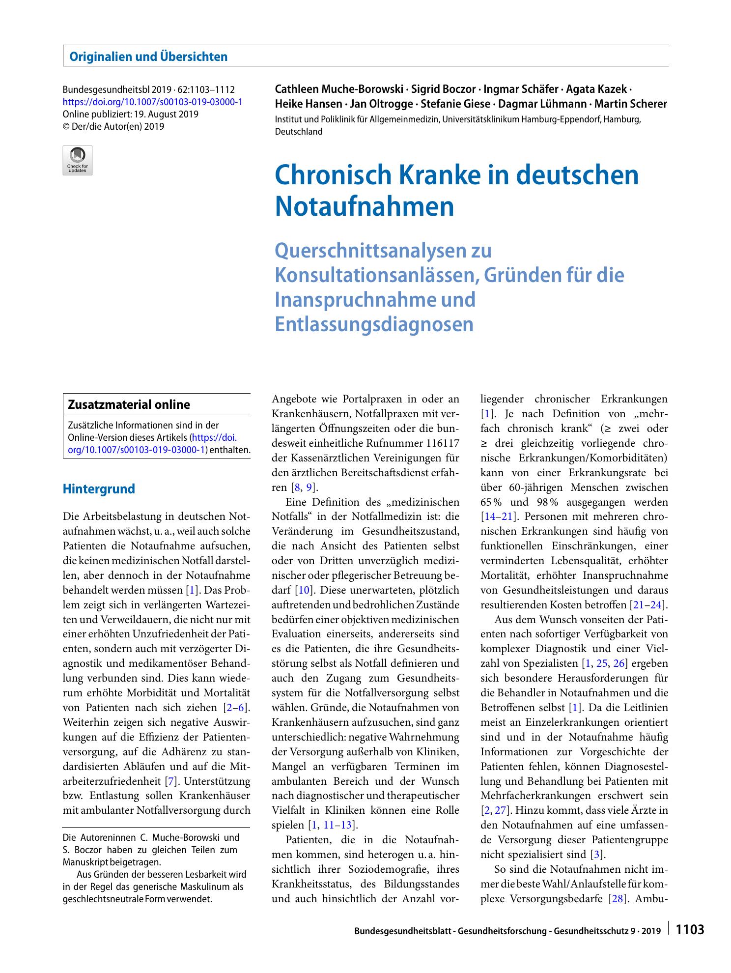 Vorschauseite 1: Chronisch Kranke in deutschen Notaufnahmen