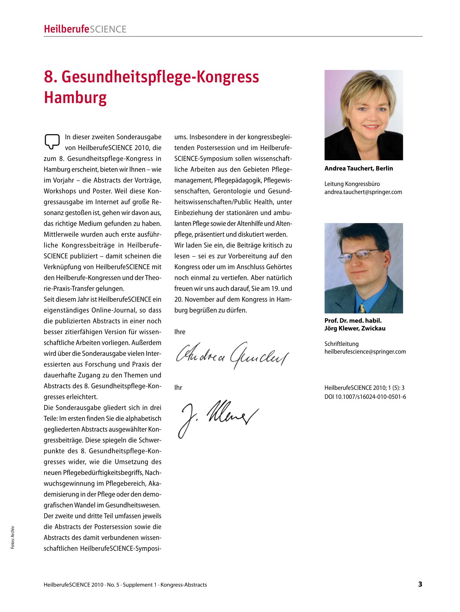 Vorschauseite 1: 8. Gesundheitspflege-Kongress Hamburg