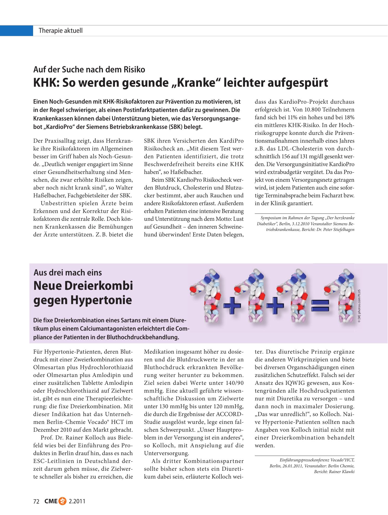 Vorschauseite 1: Neue Dreierkombi gegen Hypertonie
