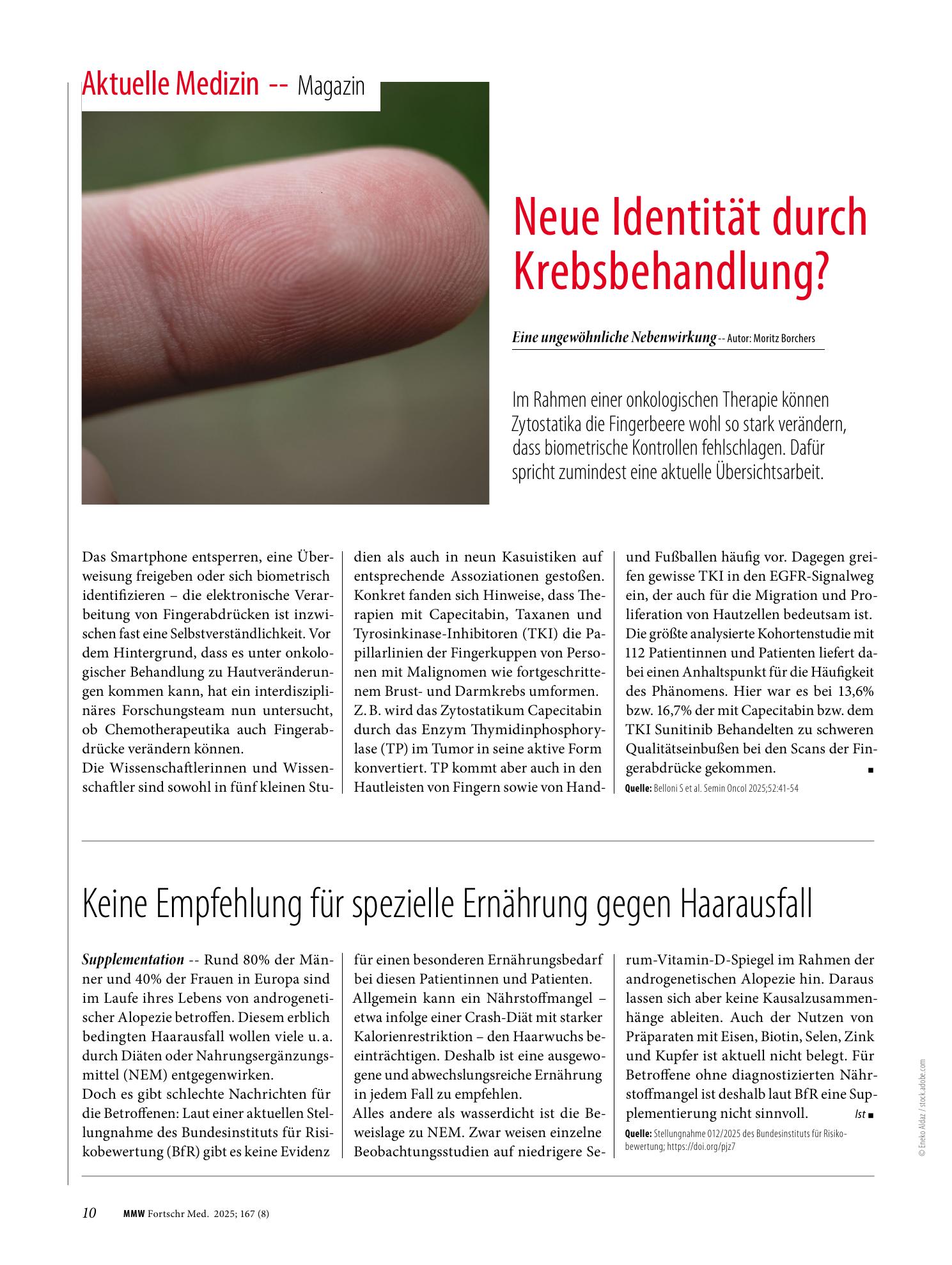 Vorschauseite 1: Neue Identität durch Krebsbehandlung?