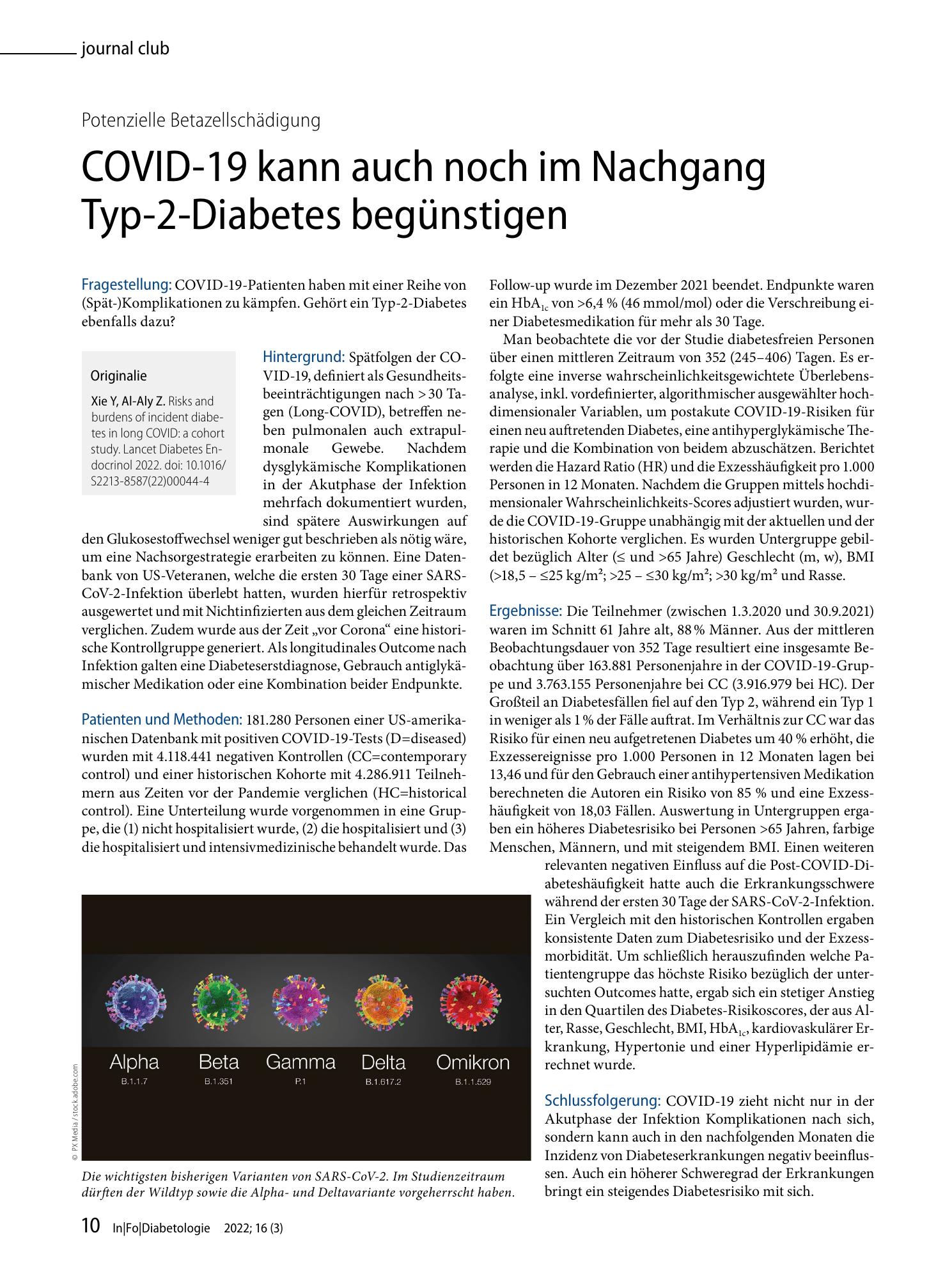 Vorschauseite 1: COVID-19 kann auch noch im Nachgang Typ-2-Diabetes begünstigen