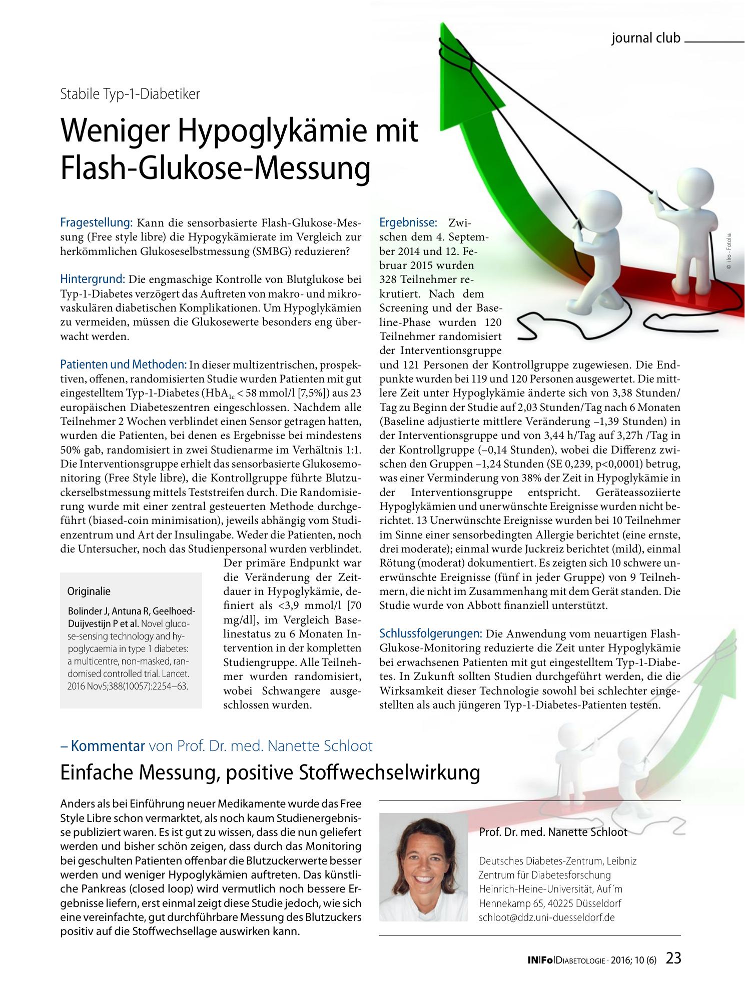 Vorschauseite 1: Weniger Hypoglykämie mit Flash-Glukose-Messung