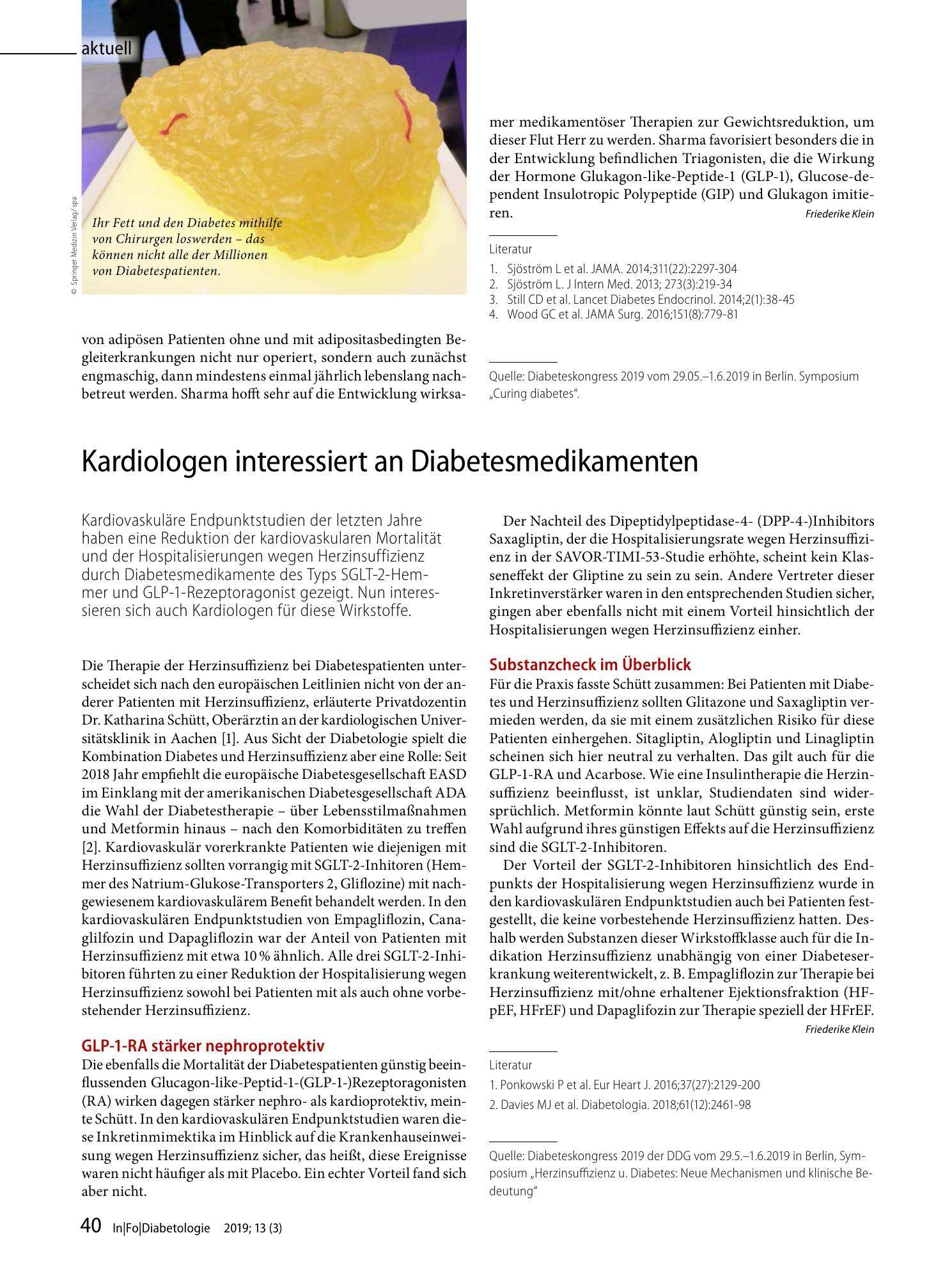 Vorschauseite 1: Kardiologen interessiert an Diabetesmedikamenten