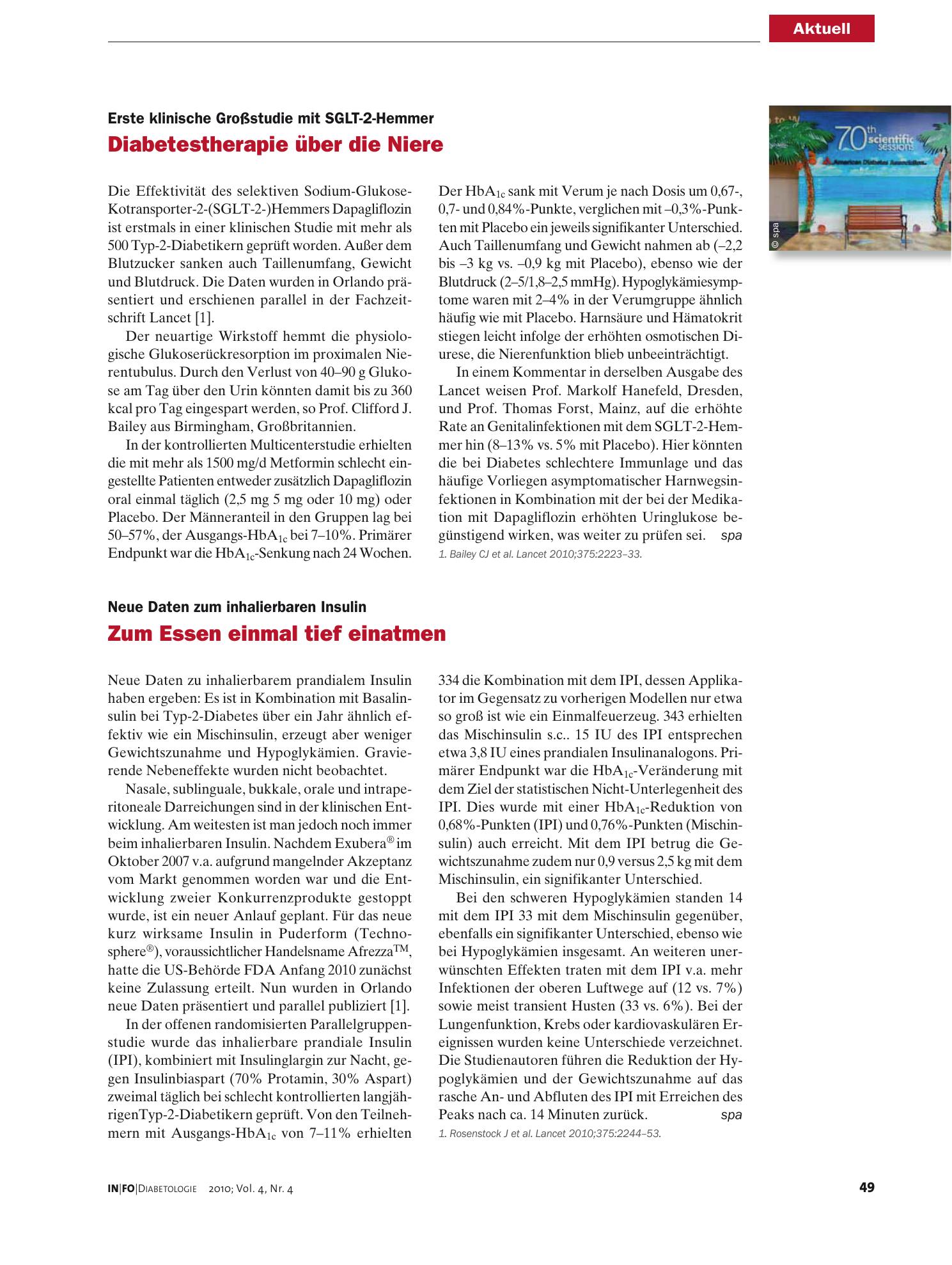 Vorschauseite 1: Diabetestherapie über die Niere