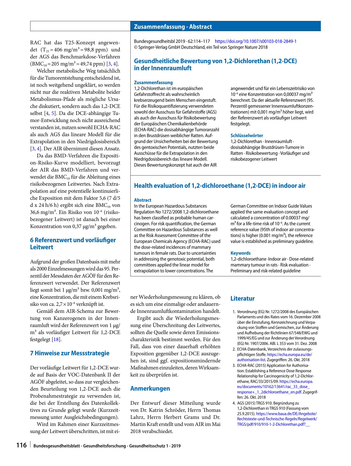 Vorschauseite 3: Gesundheitliche Bewertung von 1,2-Dichlorethan (1,2-DCE) in der Innenraumluft