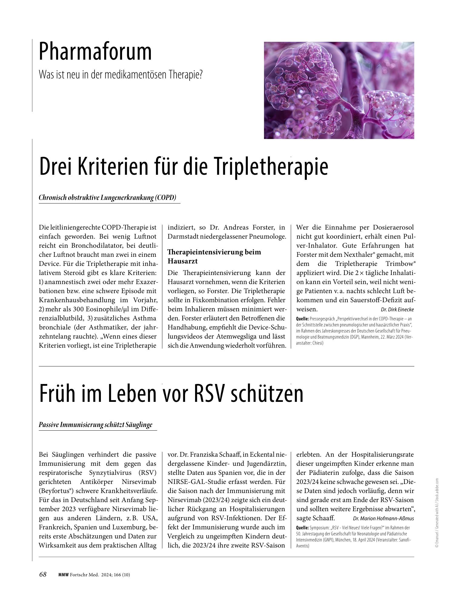 Vorschauseite 1: Früh im Leben vor RSV schützen