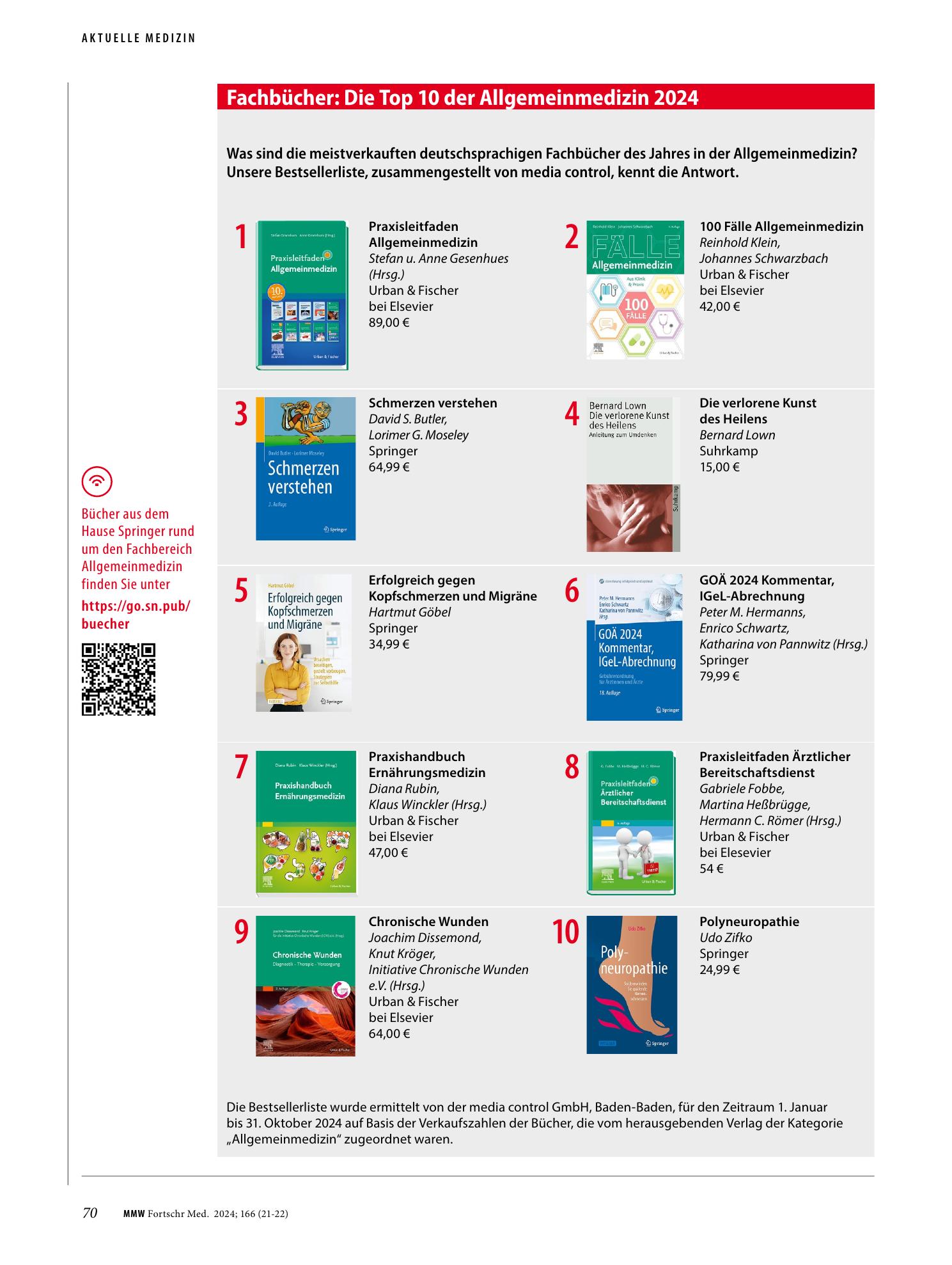 Vorschauseite 1: Fachbücher: Die Top 10 der Allgemeinmedizin 2024