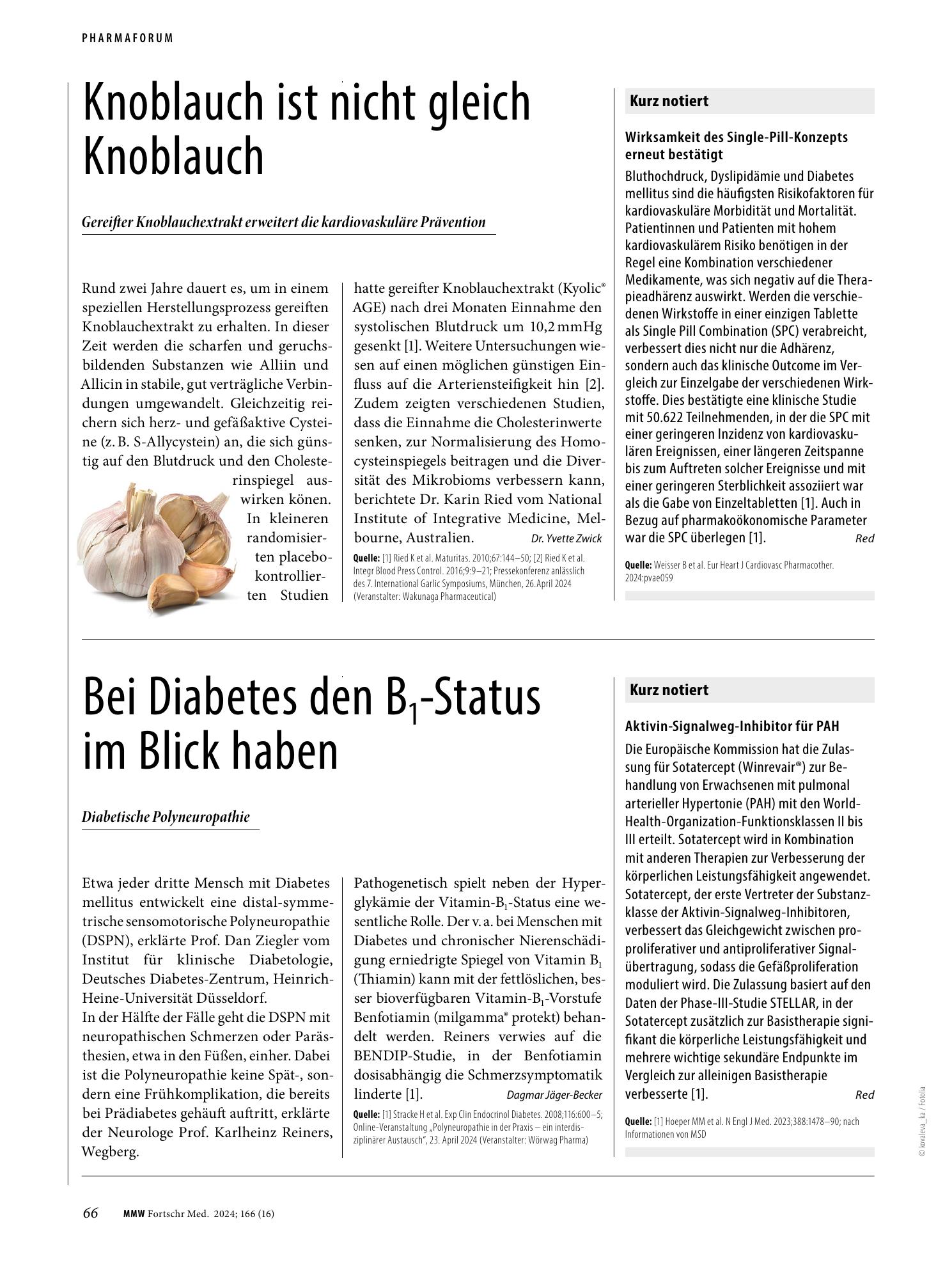 Vorschauseite 1: Bei Diabetes den B1-Status im Blick haben