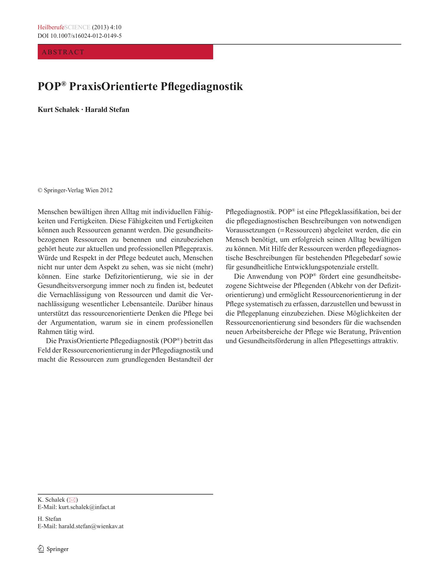 Vorschauseite 1: POP® PraxisOrientierte Pflegediagnostik