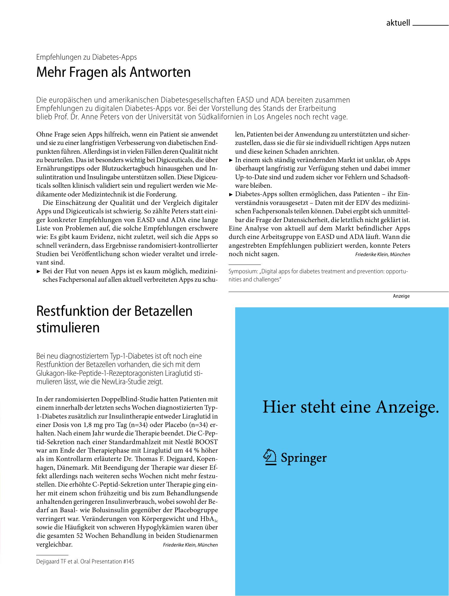 Vorschauseite 1: Restfunktion der Betazellen stimulieren