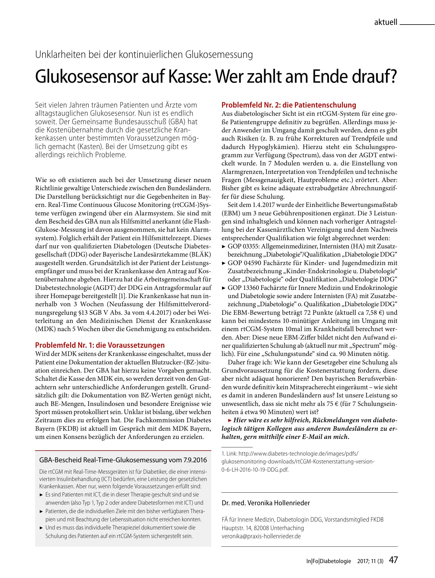 Vorschauseite 1: Glukosesensor auf Kasse: Wer zahlt am Ende drauf?