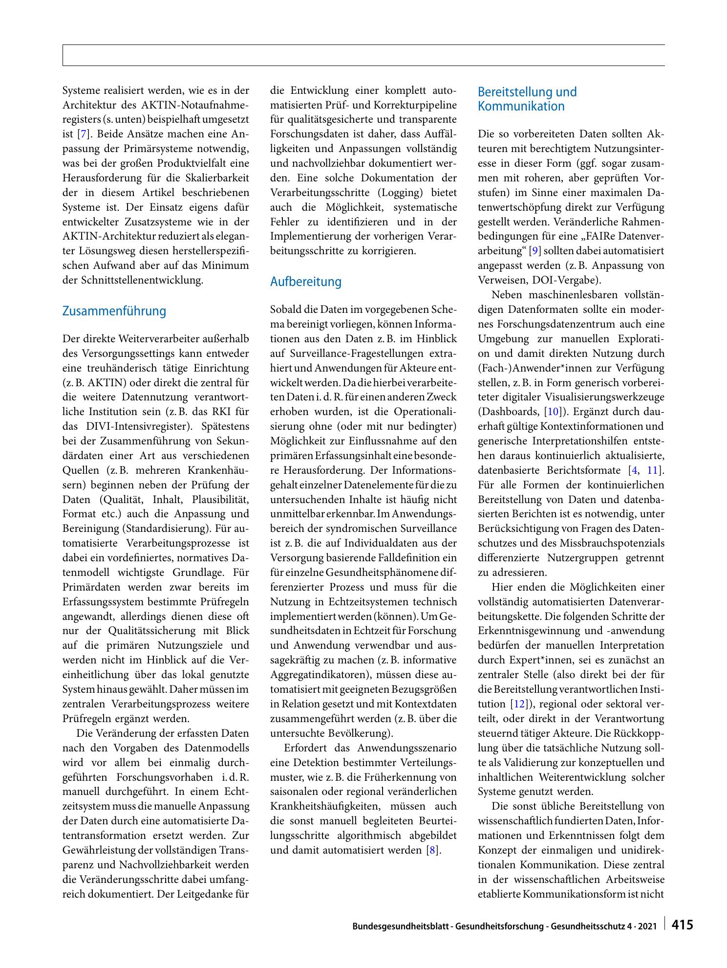 Vorschauseite 4: Gewinnung von Echtzeitdaten aus der medizinischen Versorgung zur Handlungssteuerung in Public Health