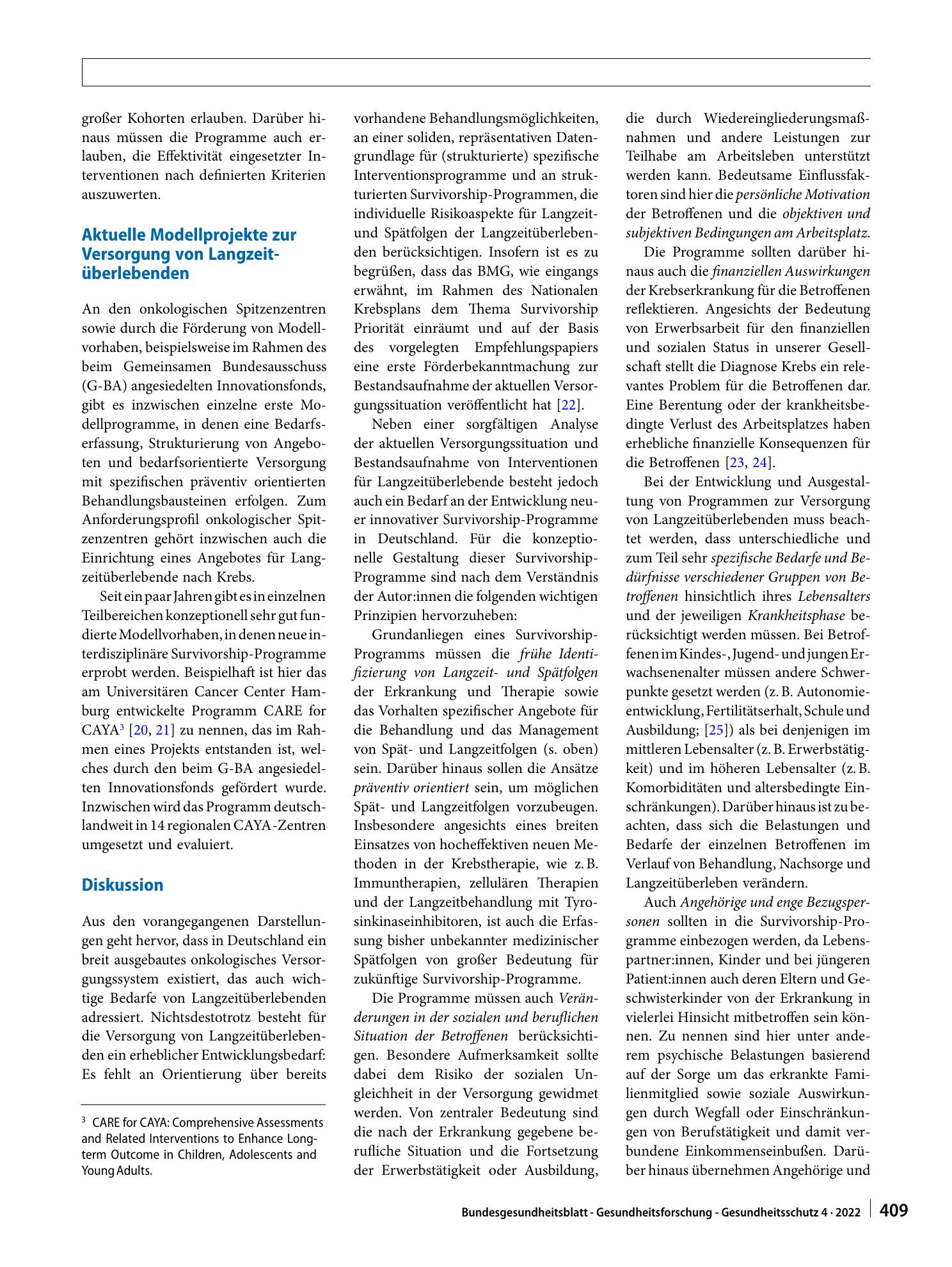 Vorschauseite 4: Langzeitüberleben bei Krebs: Definitionen, Konzepte und Gestaltungsprinzipien von Survivorship-Programmen