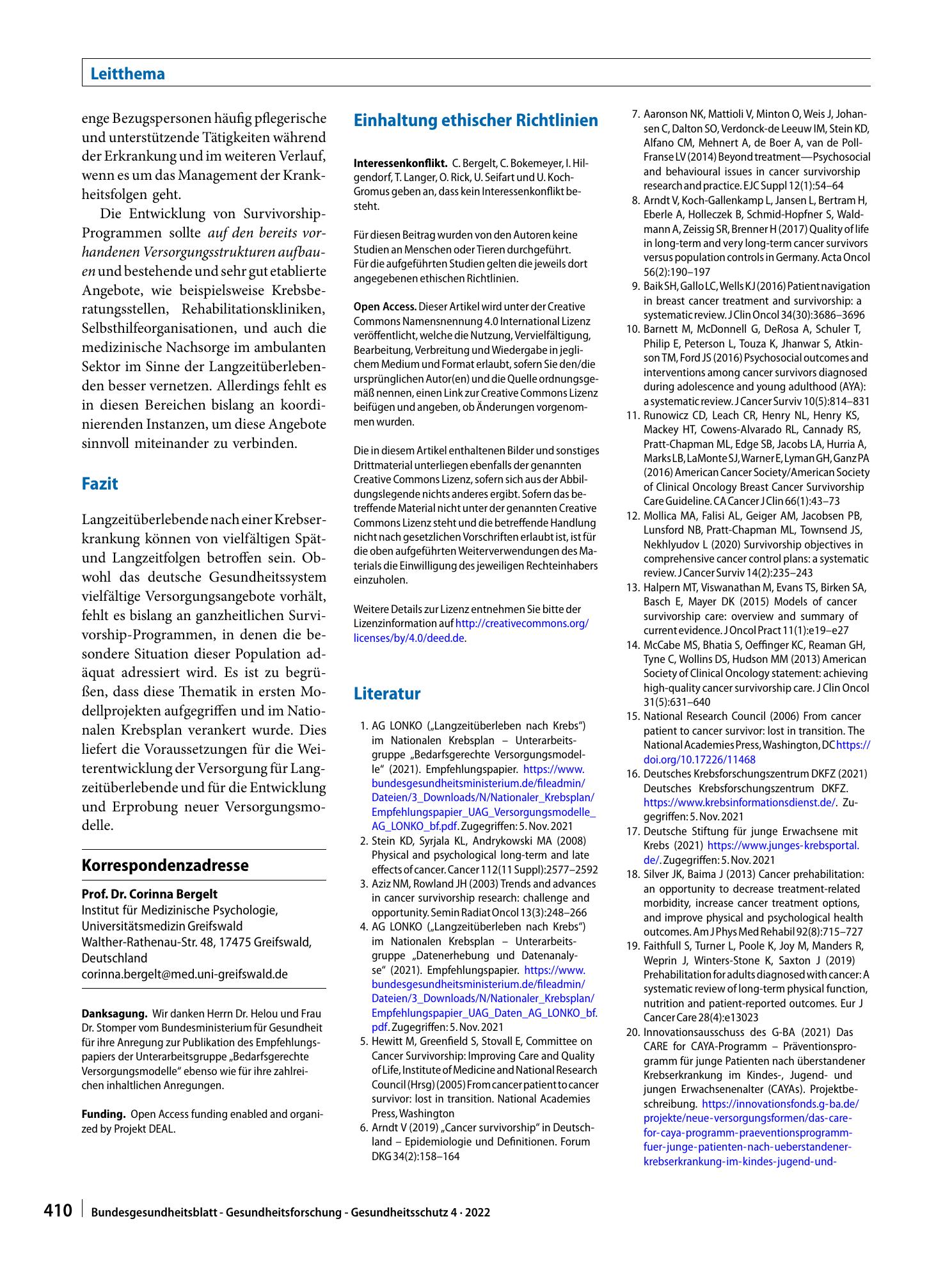 Vorschauseite 5: Langzeitüberleben bei Krebs: Definitionen, Konzepte und Gestaltungsprinzipien von Survivorship-Programmen
