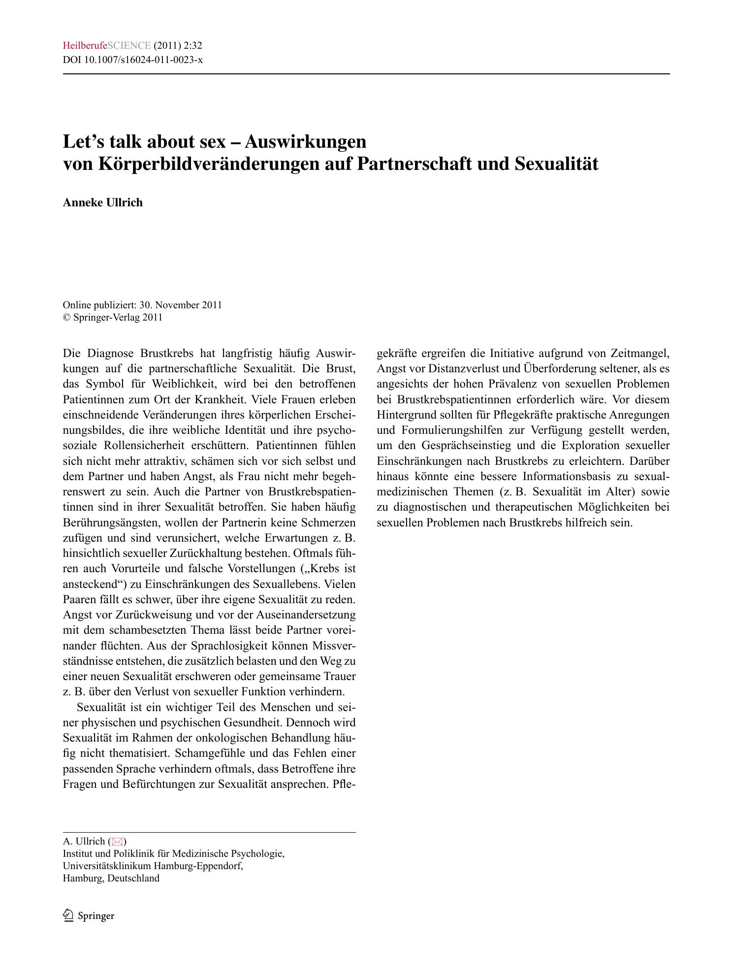 Vorschauseite 1: Let’s talk about sex
