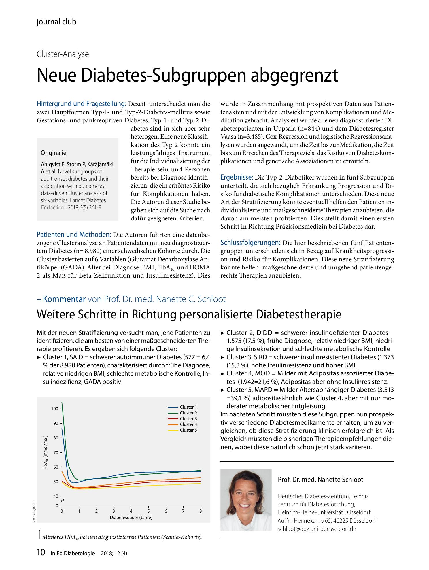 Vorschauseite 1: Neue Diabetes-Subgruppen abgegrenzt