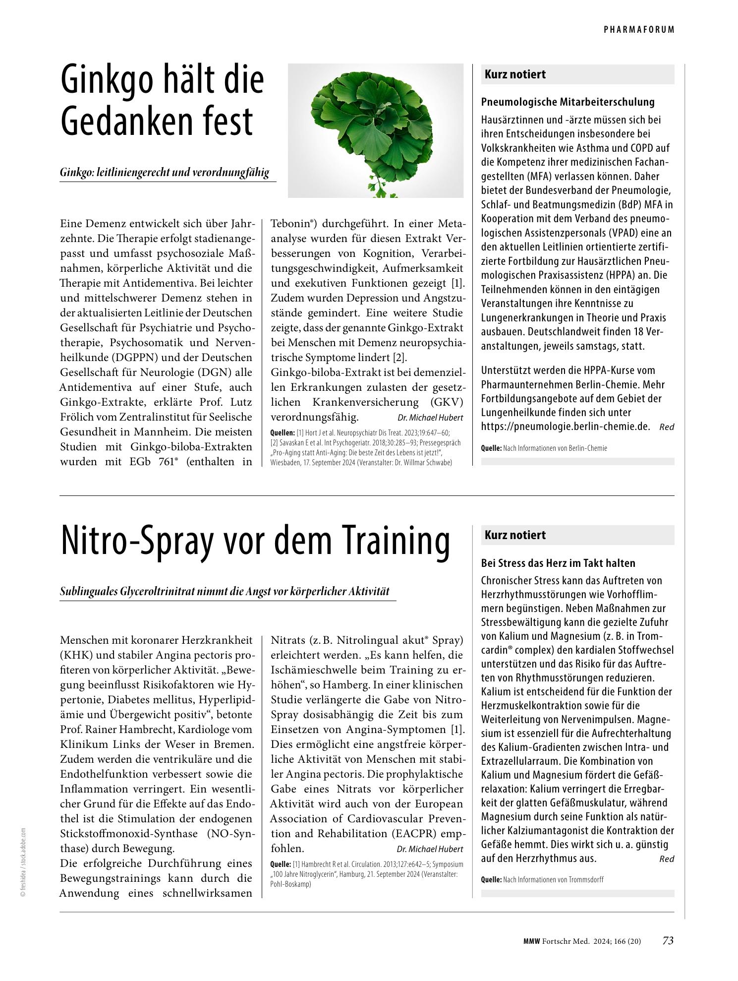 Vorschauseite 1: Nitro-Spray vor dem Training