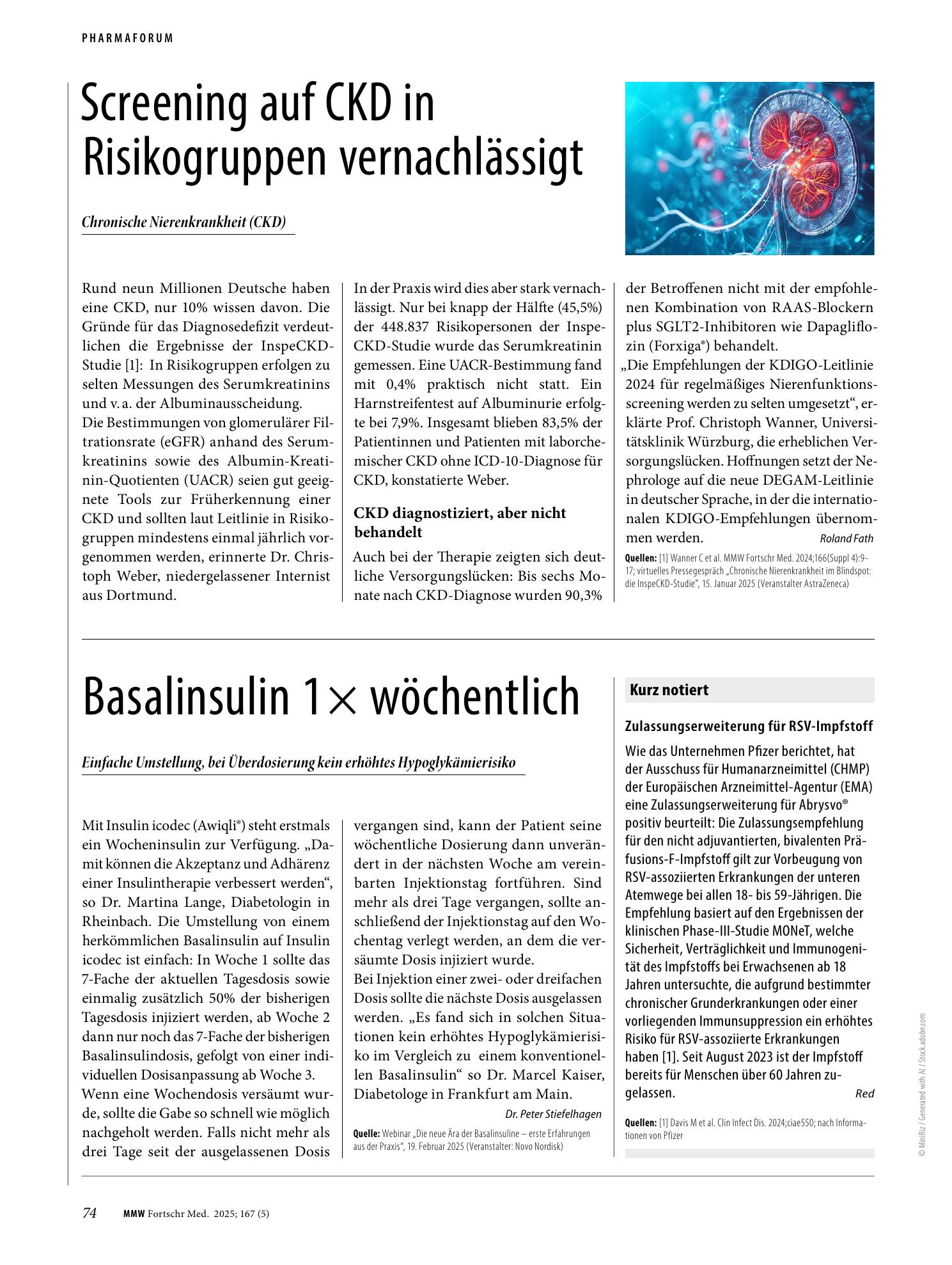 Vorschauseite 1: Screening auf CKD in Risikogruppen vernachlässigt