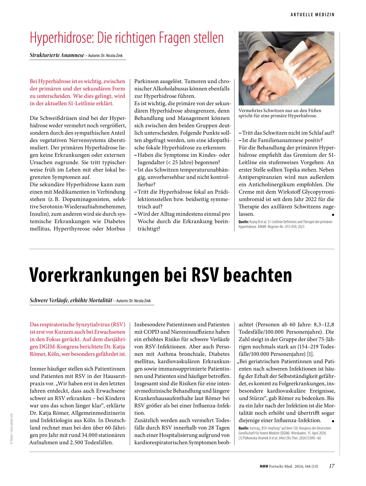 Vorschauseite 1: Vorerkrankungen bei RSV beachten