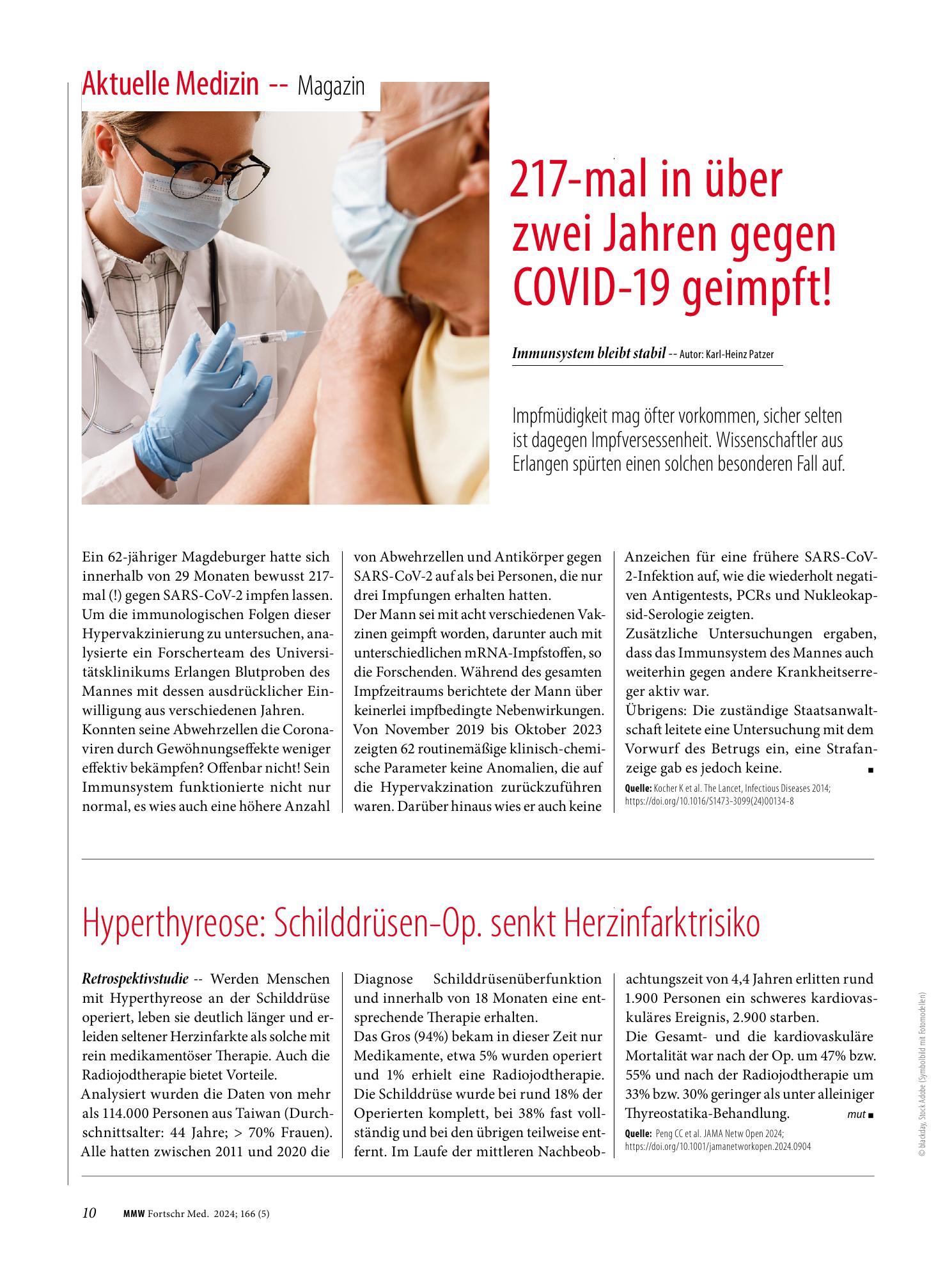 Vorschauseite 1: 217-mal in über zwei Jahren gegen COVID-19 geimpft!