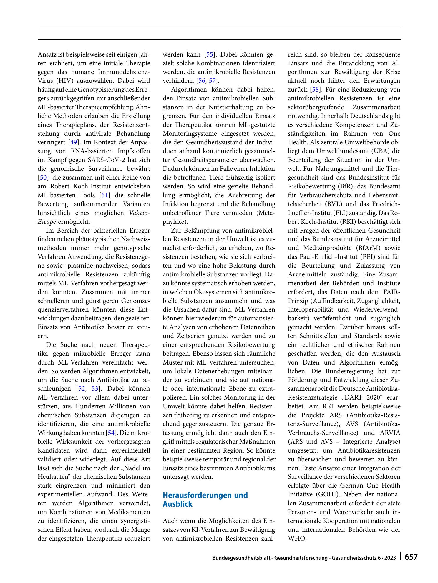 Vorschauseite 6: Anwendungsbereiche von künstlicher Intelligenz im Kontext von One Health mit Fokus auf antimikrobielle Resistenzen
