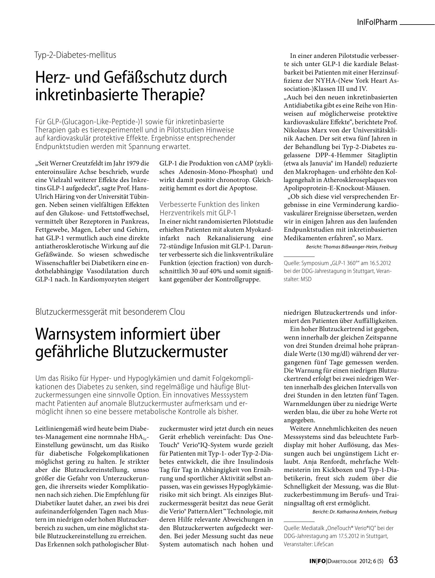 Vorschauseite 1: Herz- und Gefäßschutz durch inkretinbasierte Therapie?