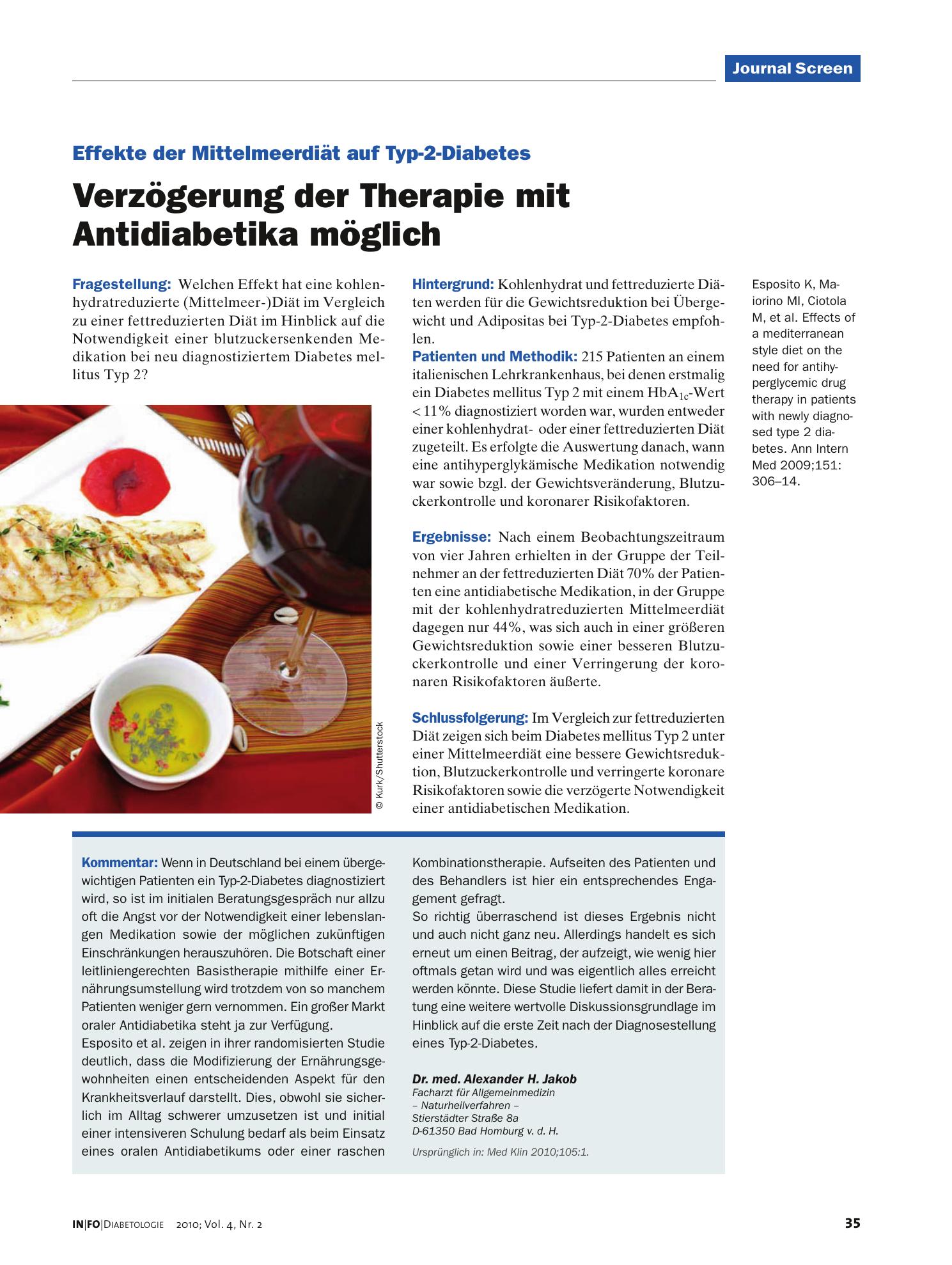Vorschauseite 1: Verzögerung der Therapie mit Antidiabetika möglich