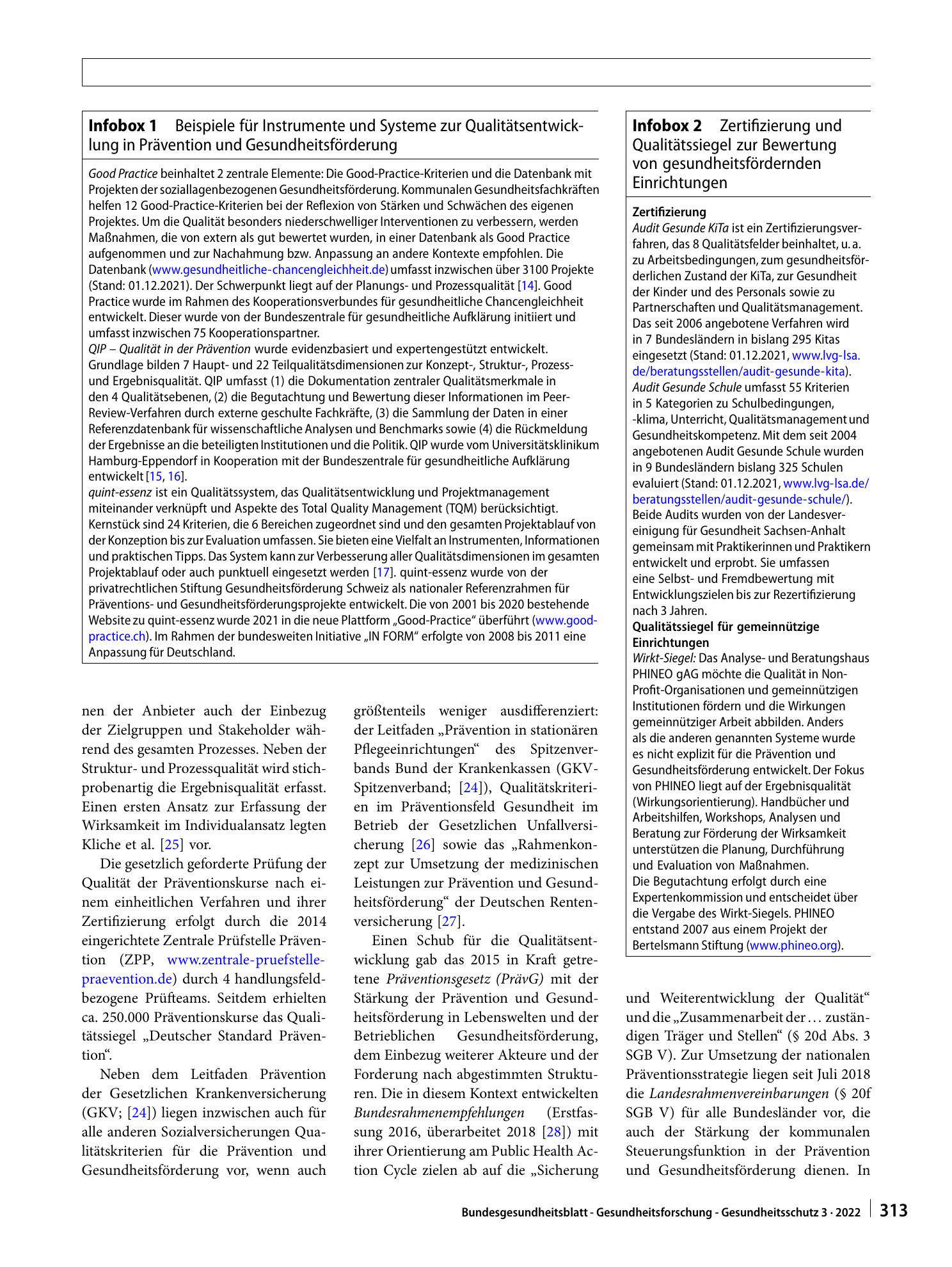 Vorschauseite 4: Qualitätsmanagement und -entwicklung in der Primärprävention und Gesundheitsförderung: Stand, Herausforderungen und Perspektiven