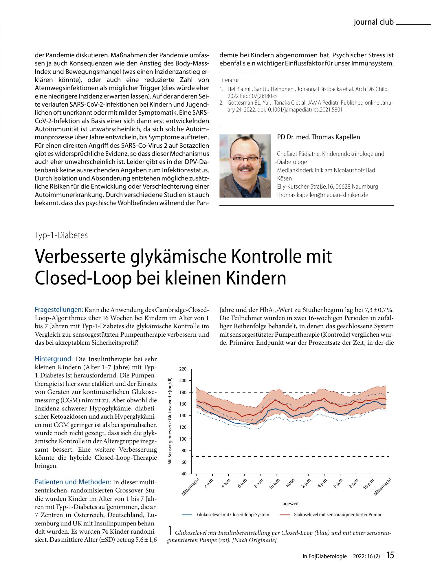 Vorschauseite 2: Inzidenzzunahme des Typ-1-Diabetes bei Kindern und Jugendlichen in der Pandemie