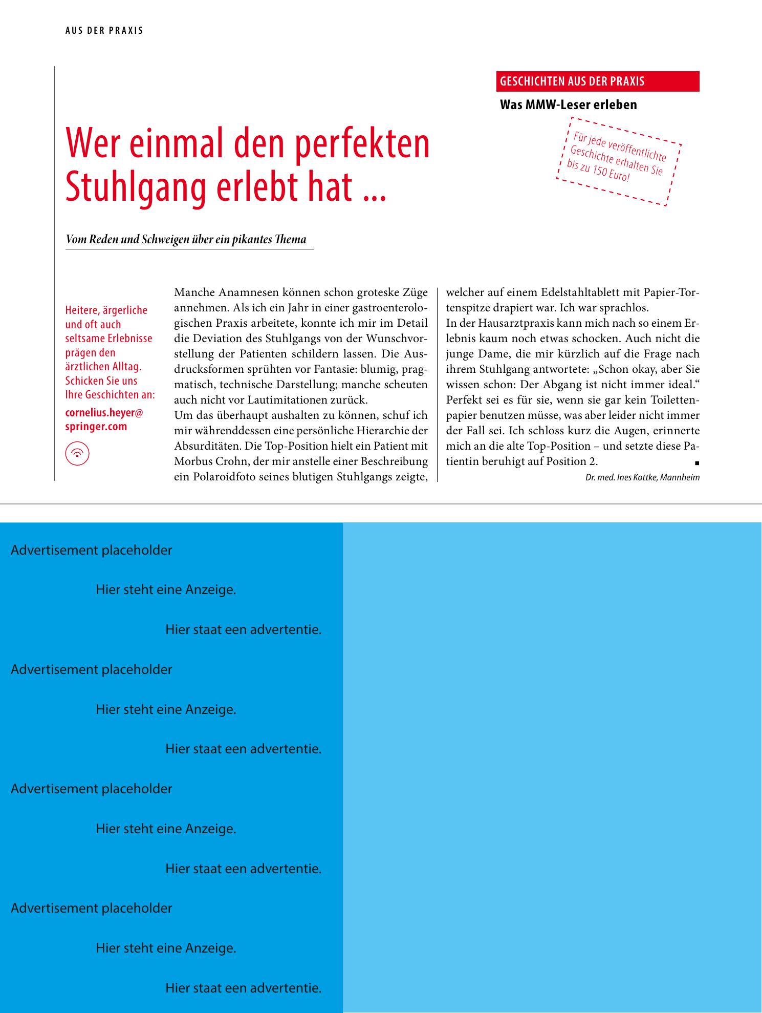 Vorschauseite 1: Wer einmal den perfekten Stuhlgang erlebt hat ...