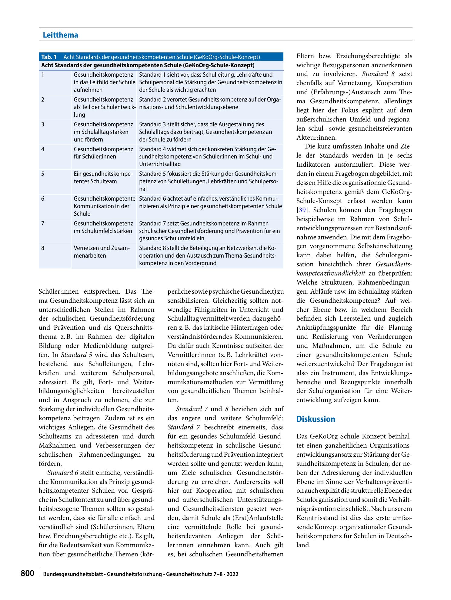 Vorschauseite 6: Gesundheitskompetente Schule: Konzeptentwicklung für organisationale Gesundheitskompetenz in der Schule