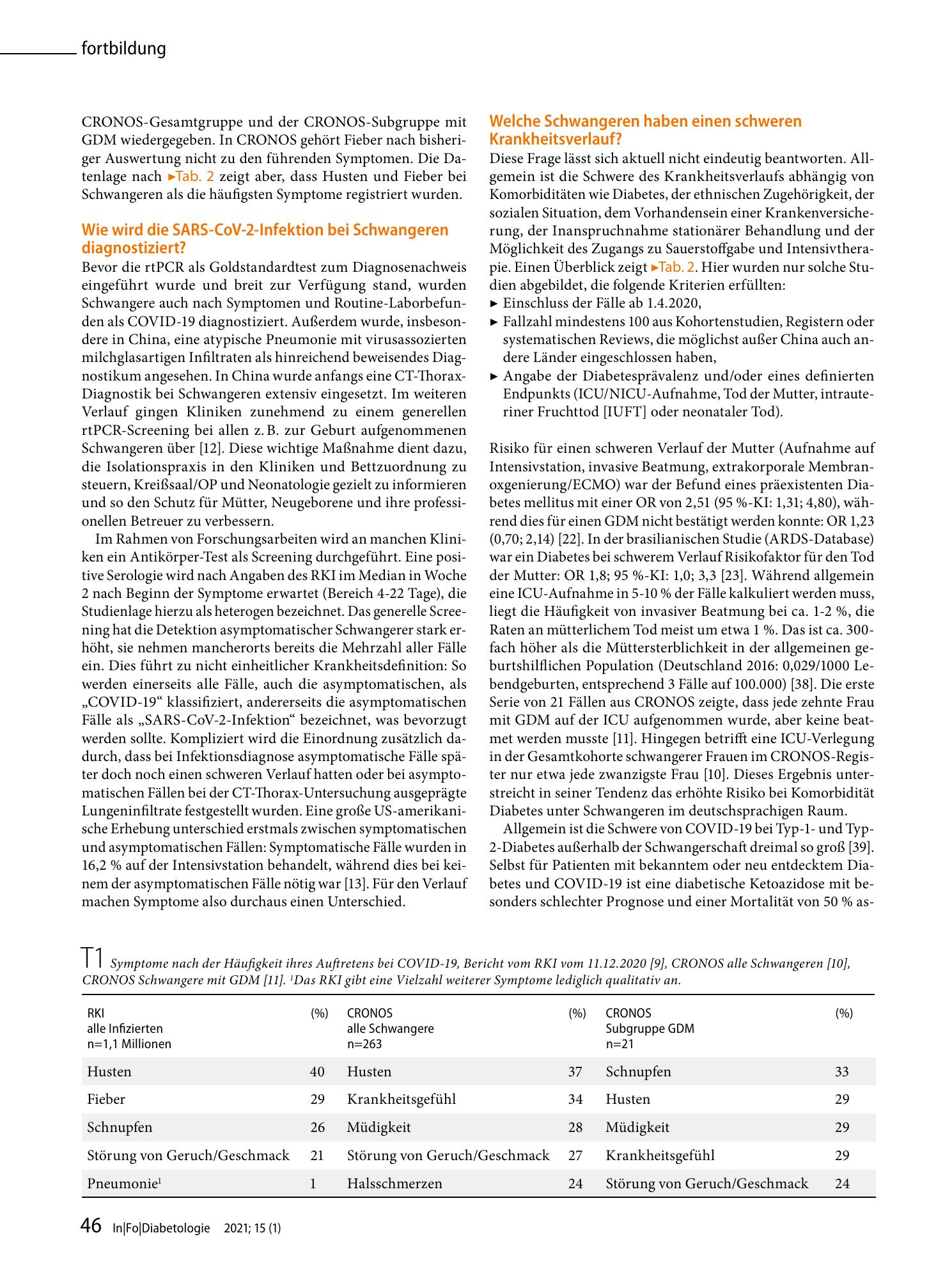 Vorschauseite 3: SARS-CoV-2 bei Schwangeren mit Diabetes aus diabetologischer Perspektive