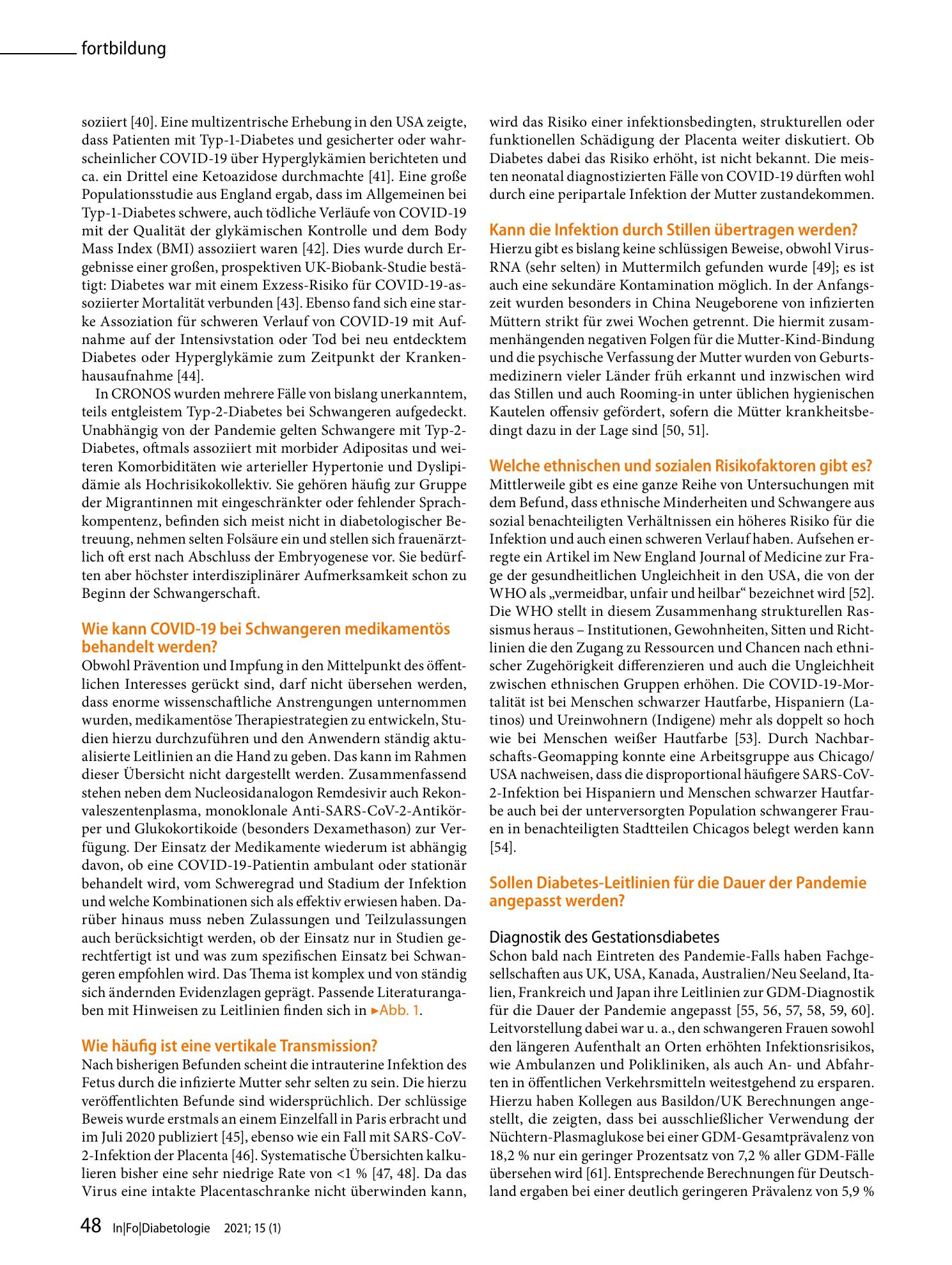 Vorschauseite 5: SARS-CoV-2 bei Schwangeren mit Diabetes aus diabetologischer Perspektive