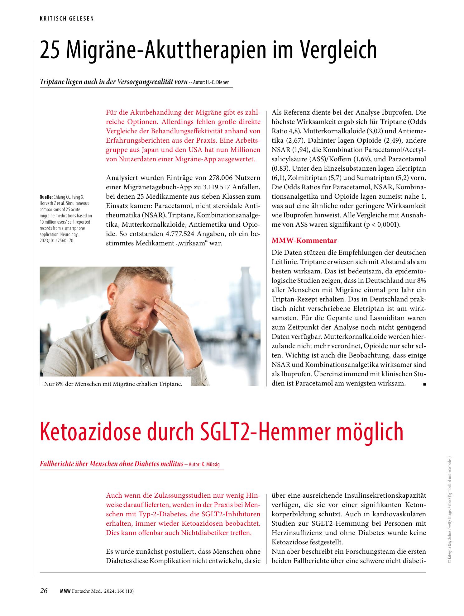 Vorschauseite 1: 25 Migräne-Akuttherapien im Vergleich