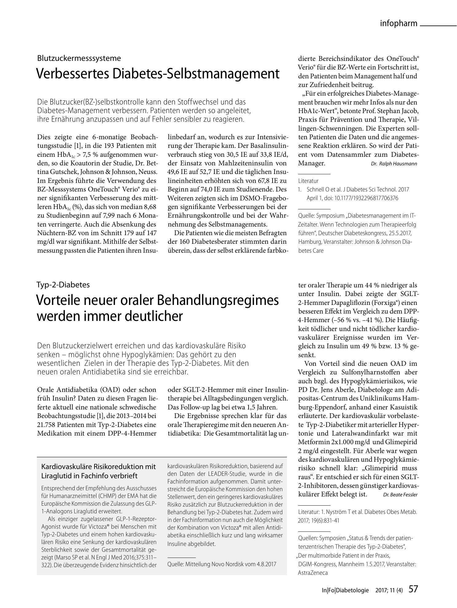 Vorschauseite 1: Verbessertes Diabetes-Selbstmanagement