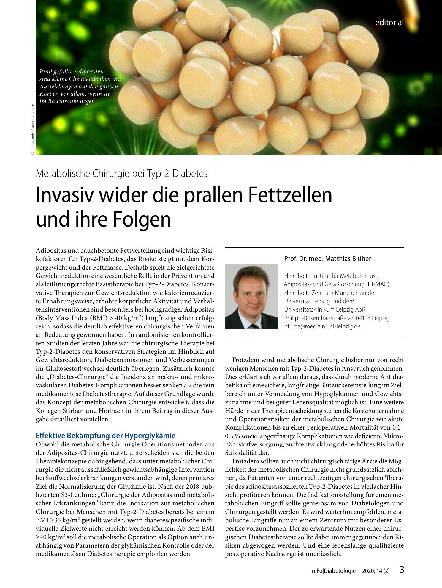 Vorschauseite 1: Invasiv wider die prallen Fettzellen und ihre Folgen