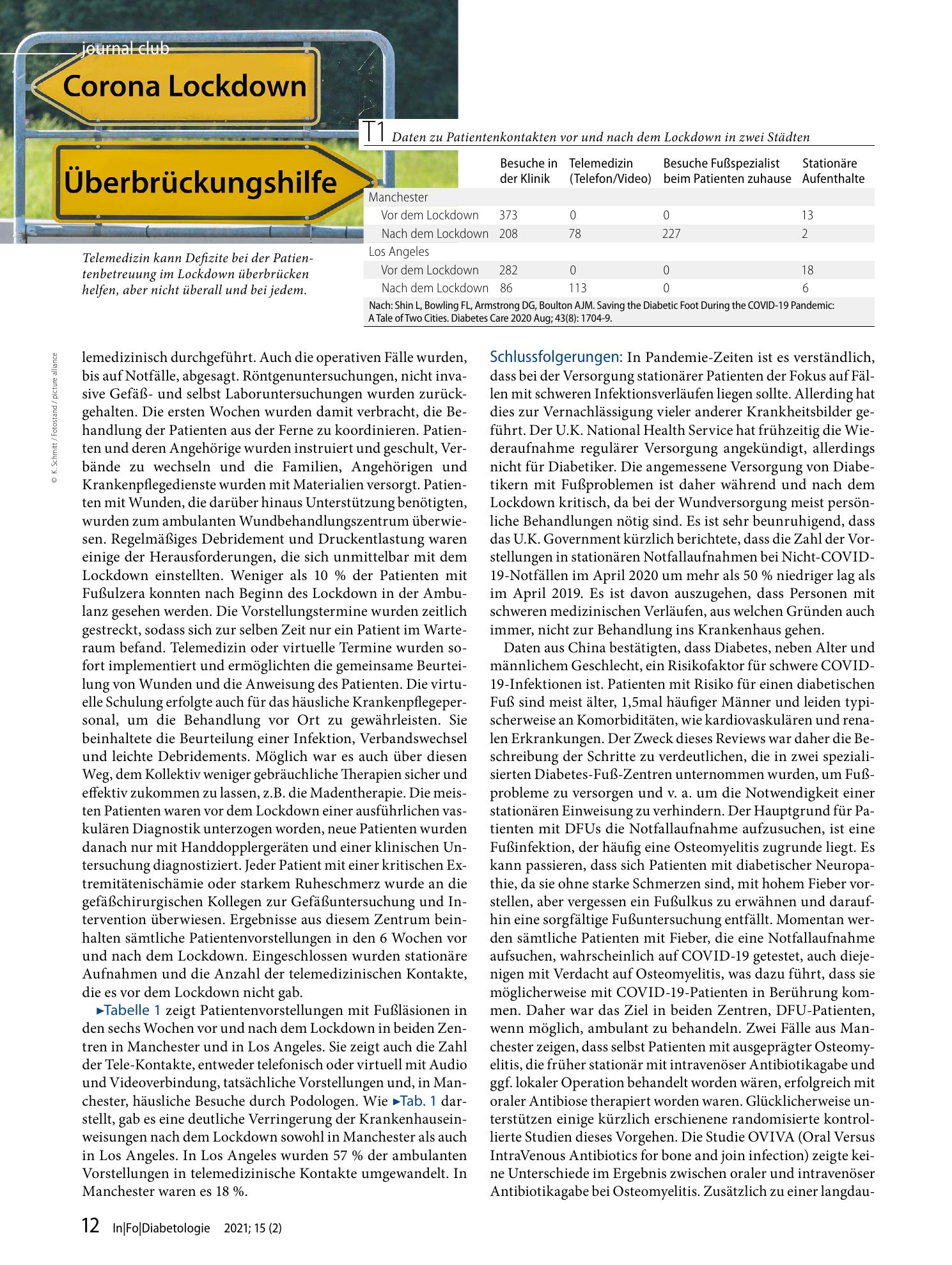 Vorschauseite 3: Das Bemühen um die Rettung diabetischer Füße während der COVID-19-Pandemie