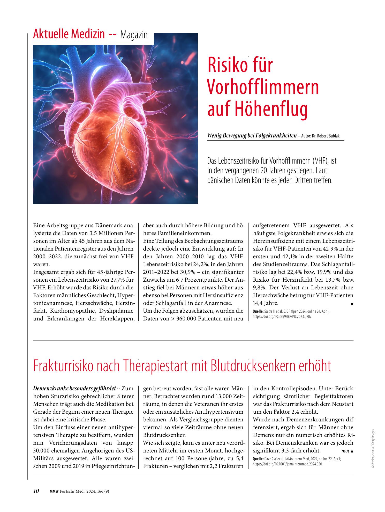 Vorschauseite 1: Risiko für Vorhofflimmern auf Höhenflug