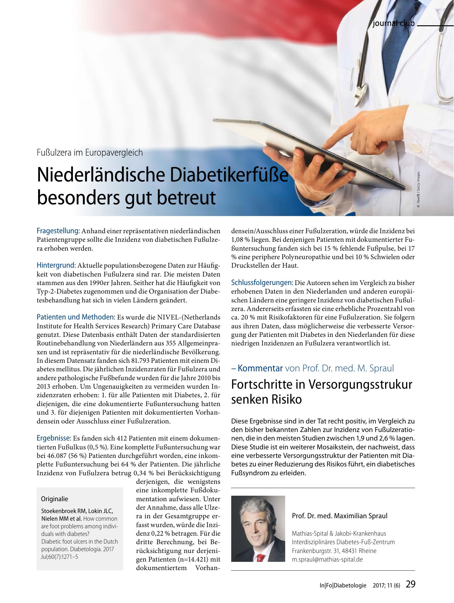 Vorschauseite 1: Niederländische Diabetikerfüße besonders gut betreut