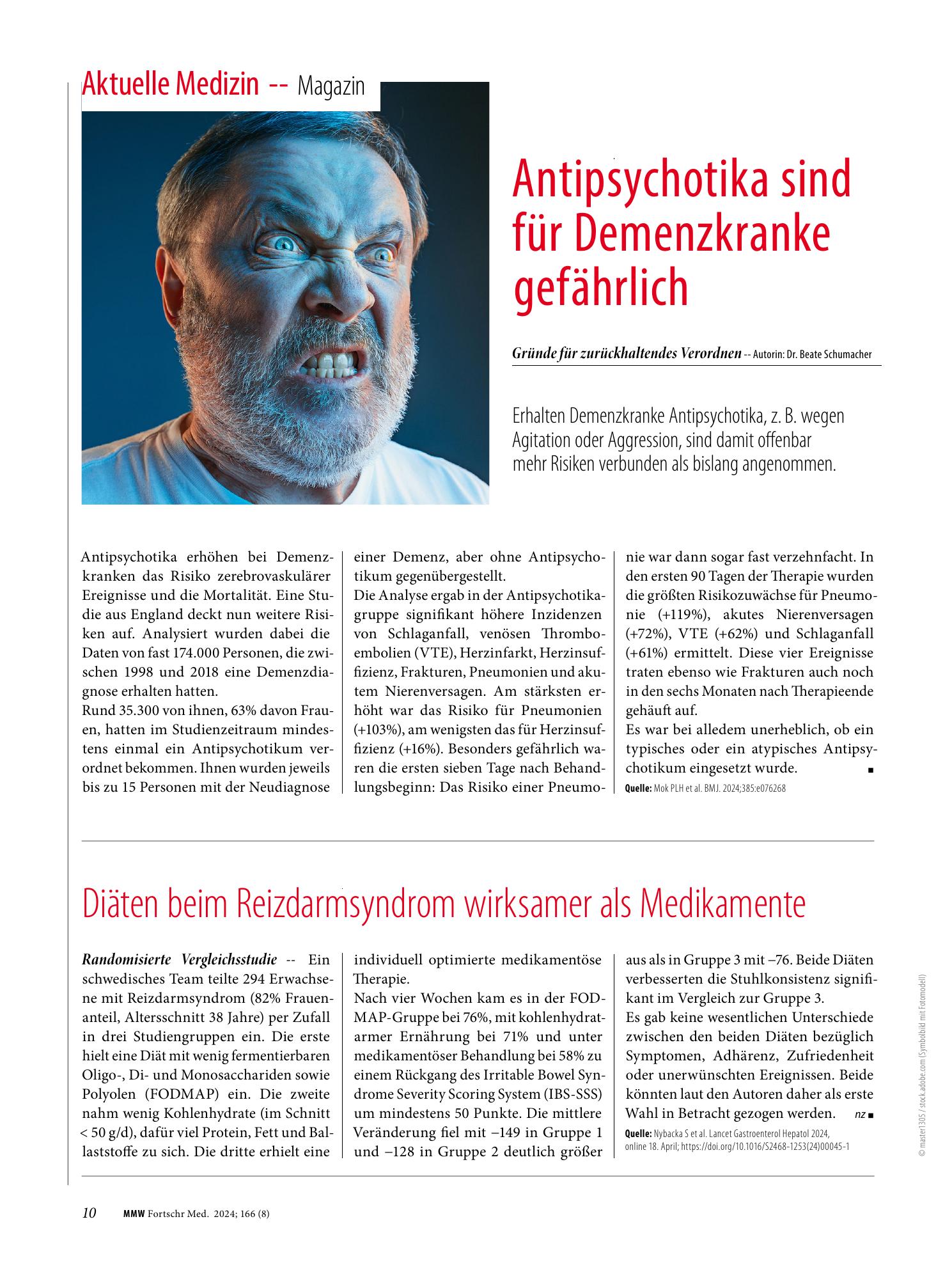 Vorschauseite 1: Antipsychotika sind für Demenzkranke gefährlich