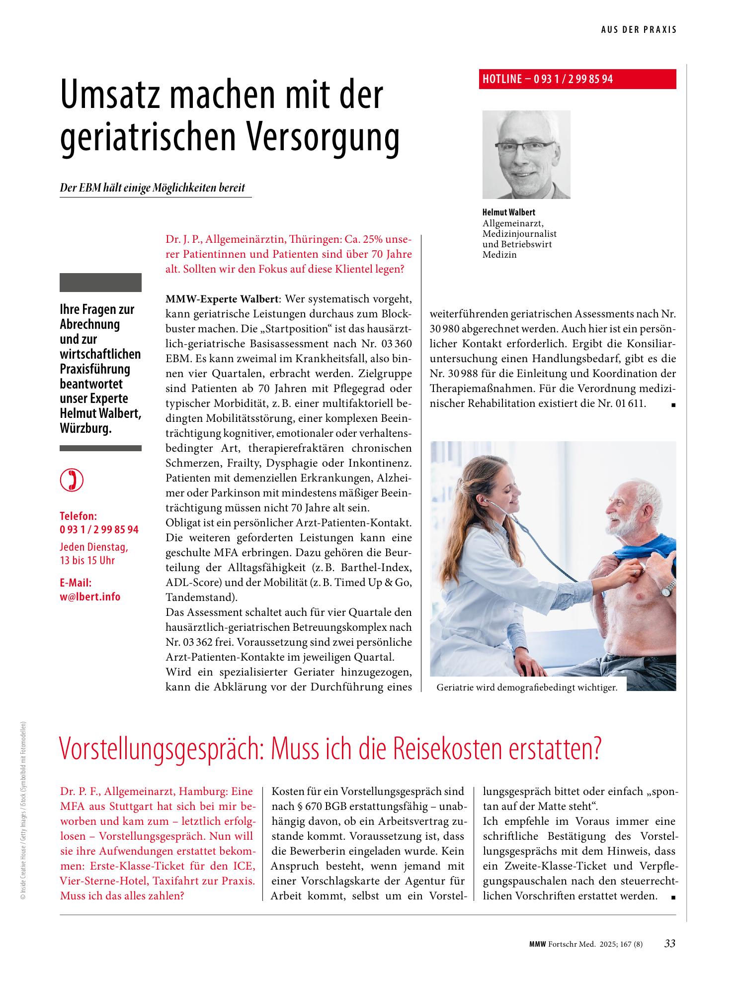 Vorschauseite 1: Umsatz machen mit der geriatrischen Versorgung